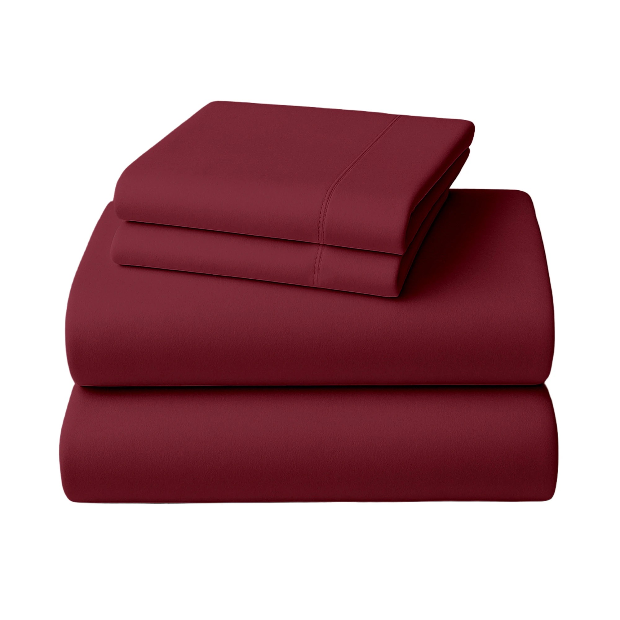 2 Laura Hill Luxury Living 4pc 1000 Thread Count Cotton Rich Sheet Set Gift Pack Burgundy, 2 of 10