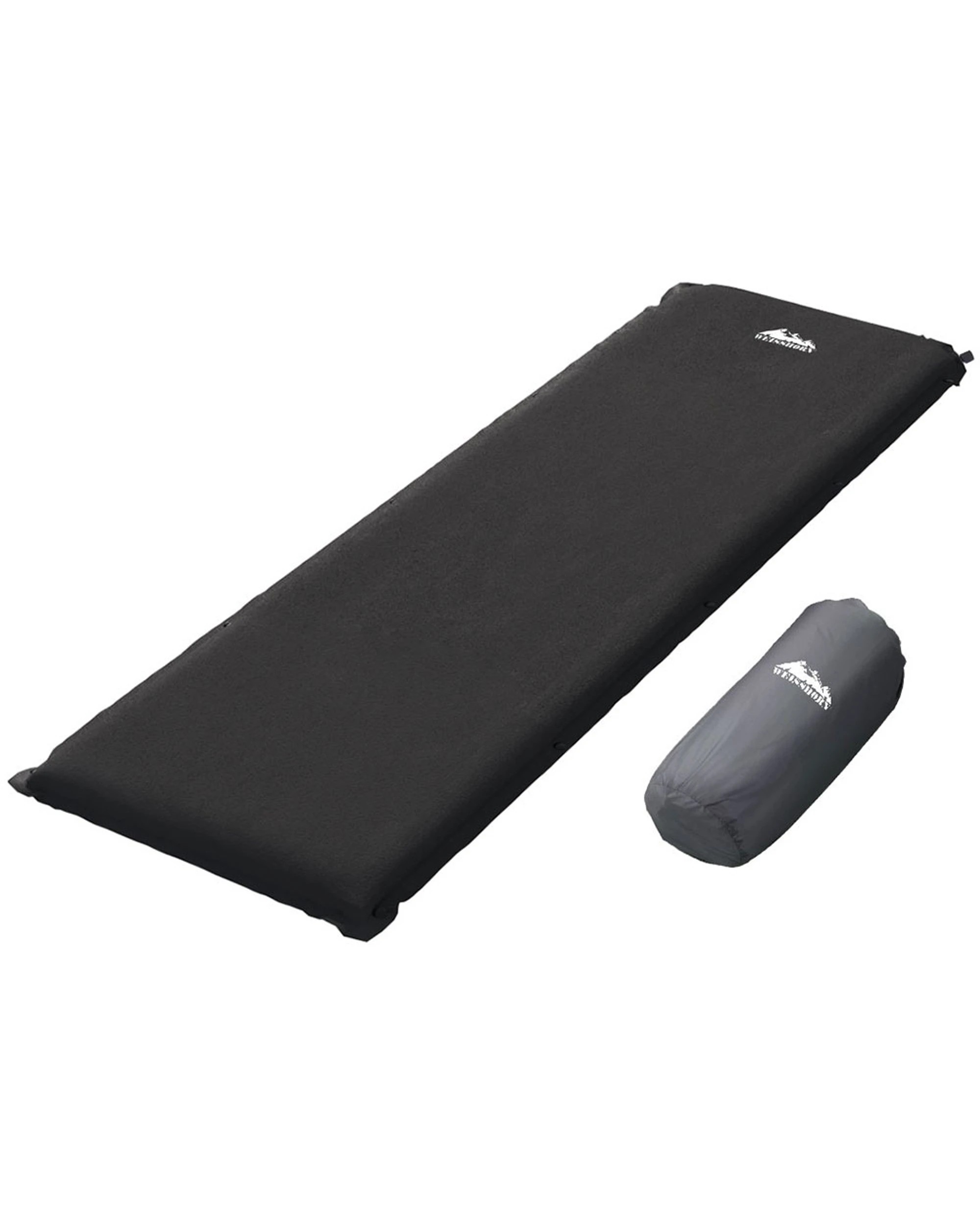 1 Weisshorn Self Inflating Mattress Camping Sleeping Mat Air Bed Pad Single - Black, 1 of 5