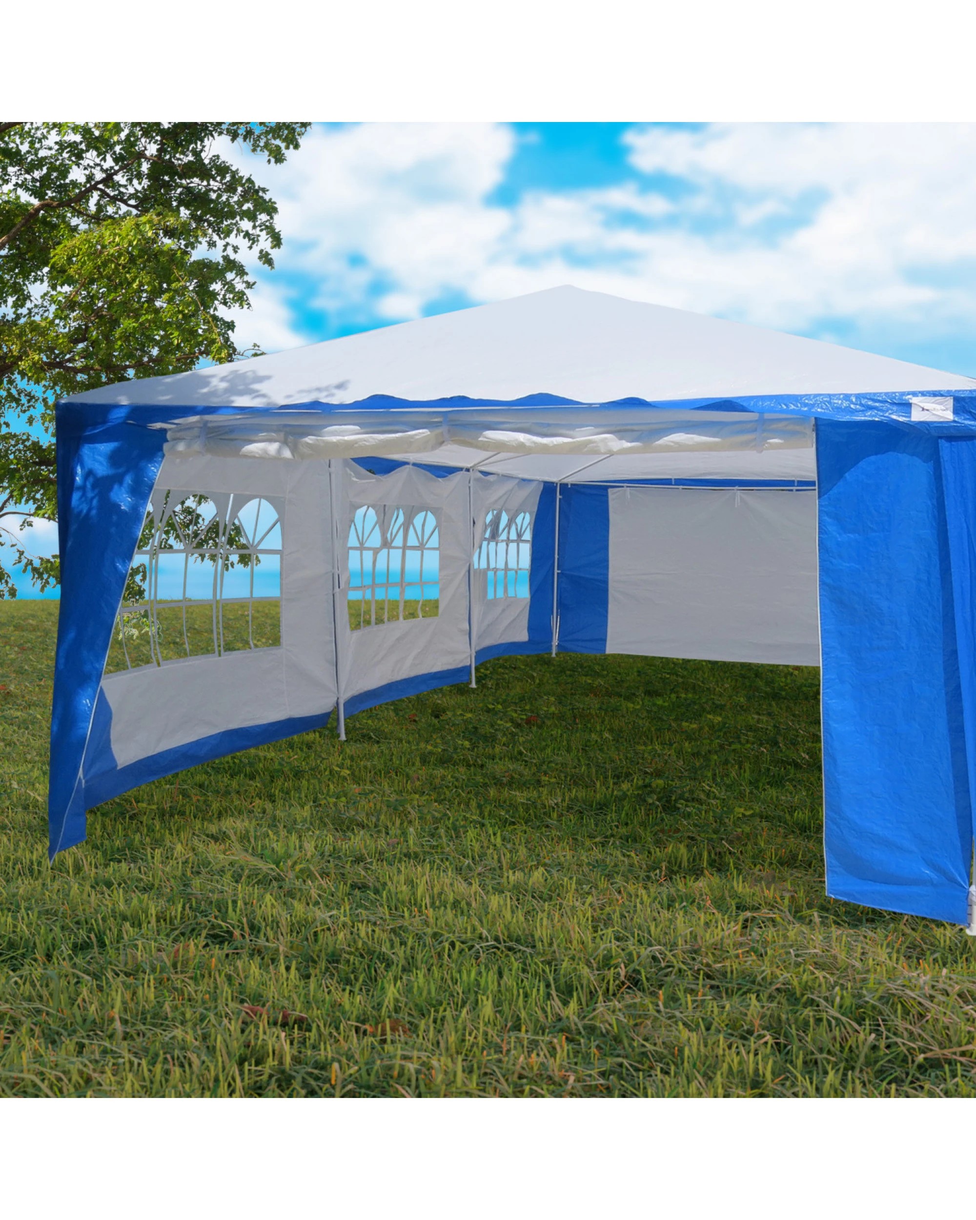 7 Wallaroo Large 4m x 8m Gazebo Party Wedding Tent Outdoor Event Marquee Canopy - Blue, 7 of 7