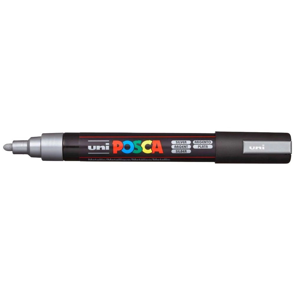 1 POSCA PC 5M Paint Marker Silver, 1 of 9
