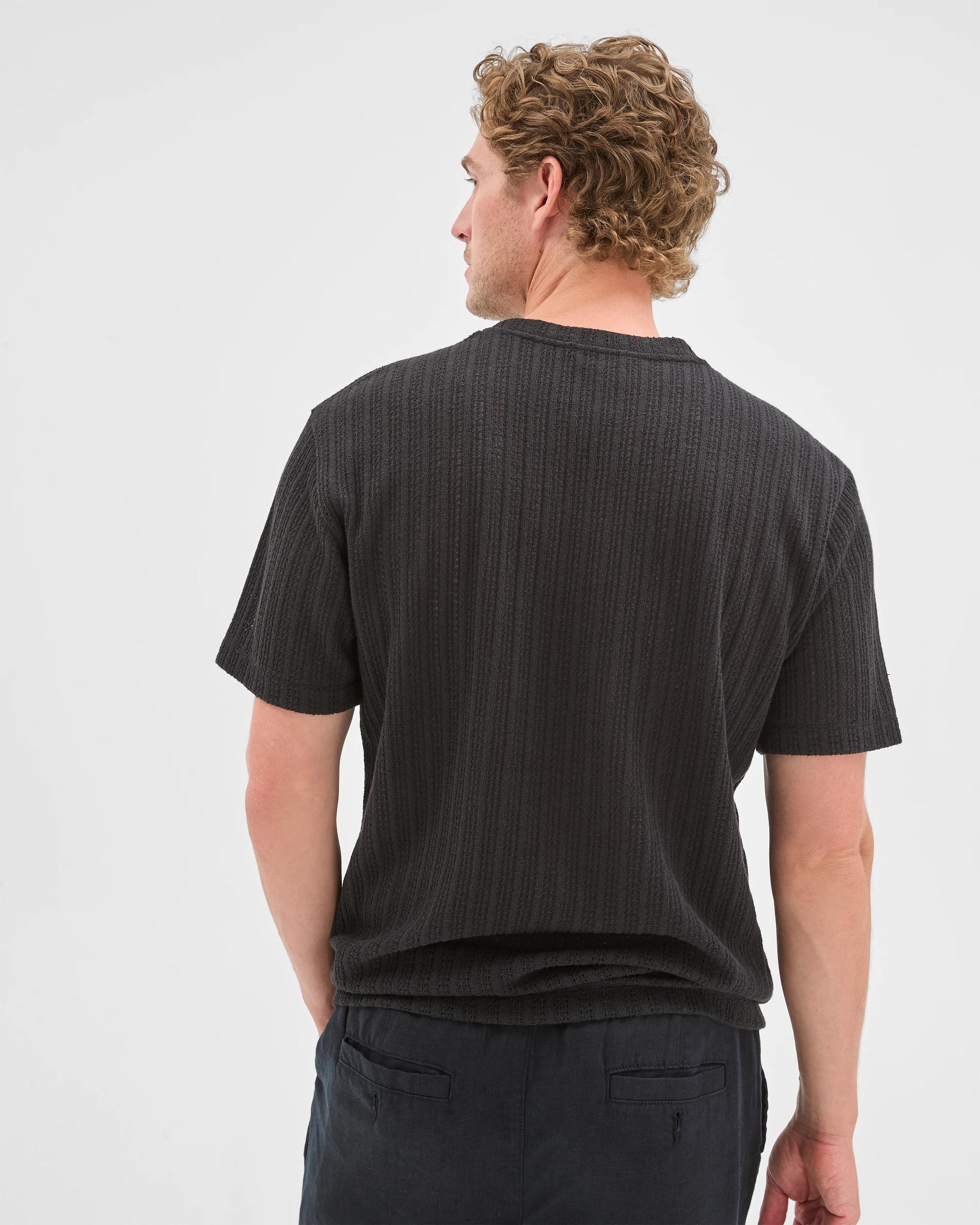 6 Target Man Australian Cotton Blend Pointelle T-Shirt BLACK, 6 of 6
