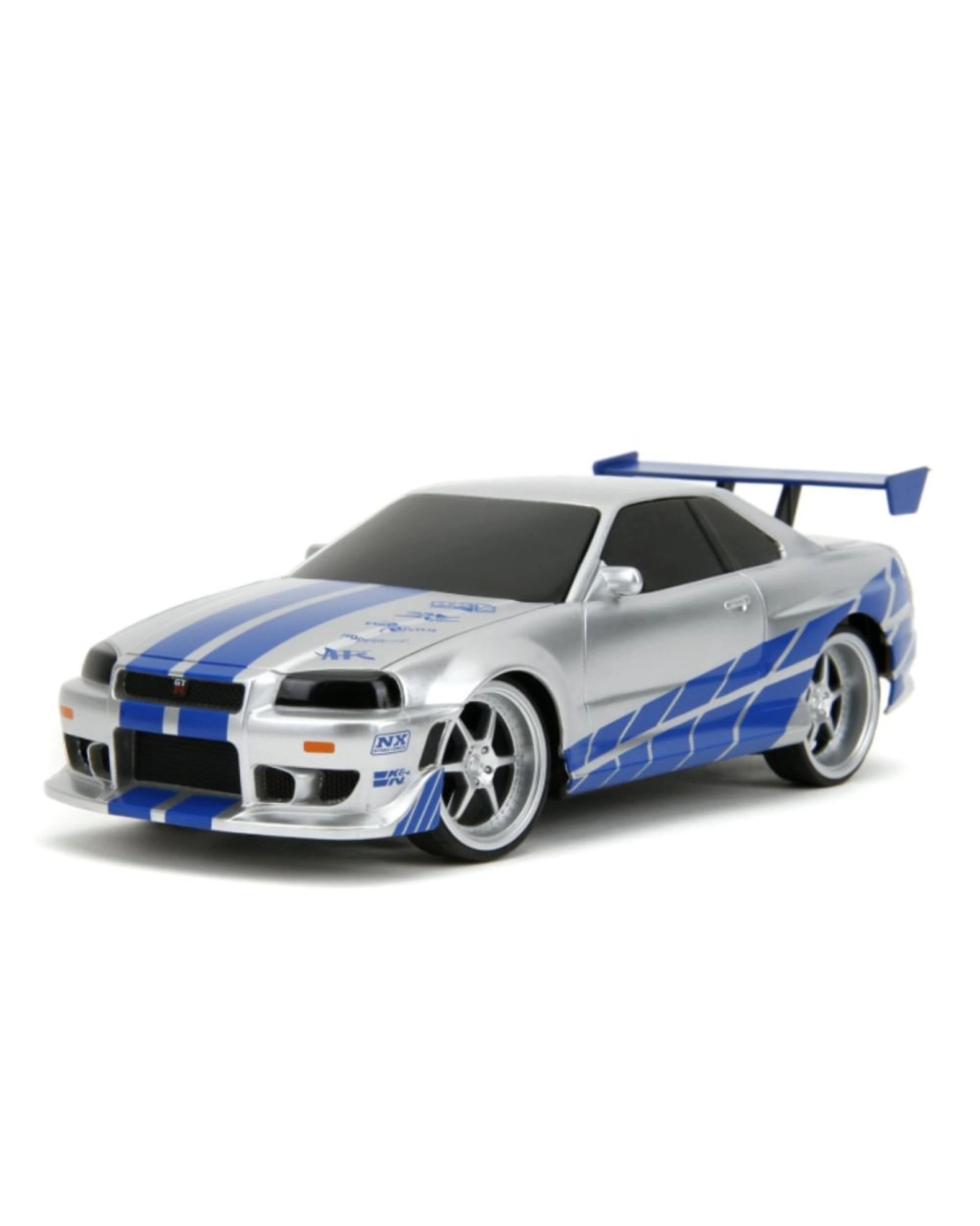 4 Jada Toys Fast and Furious 2002 Nissan Skyline GT-R BNR34 1:24 Scale RC Car, 4 of 8