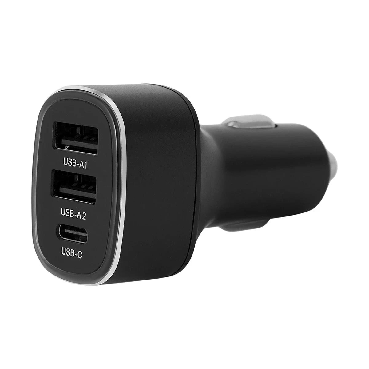 1 Car Charger with USB and USB-C - Black, 1 of 6