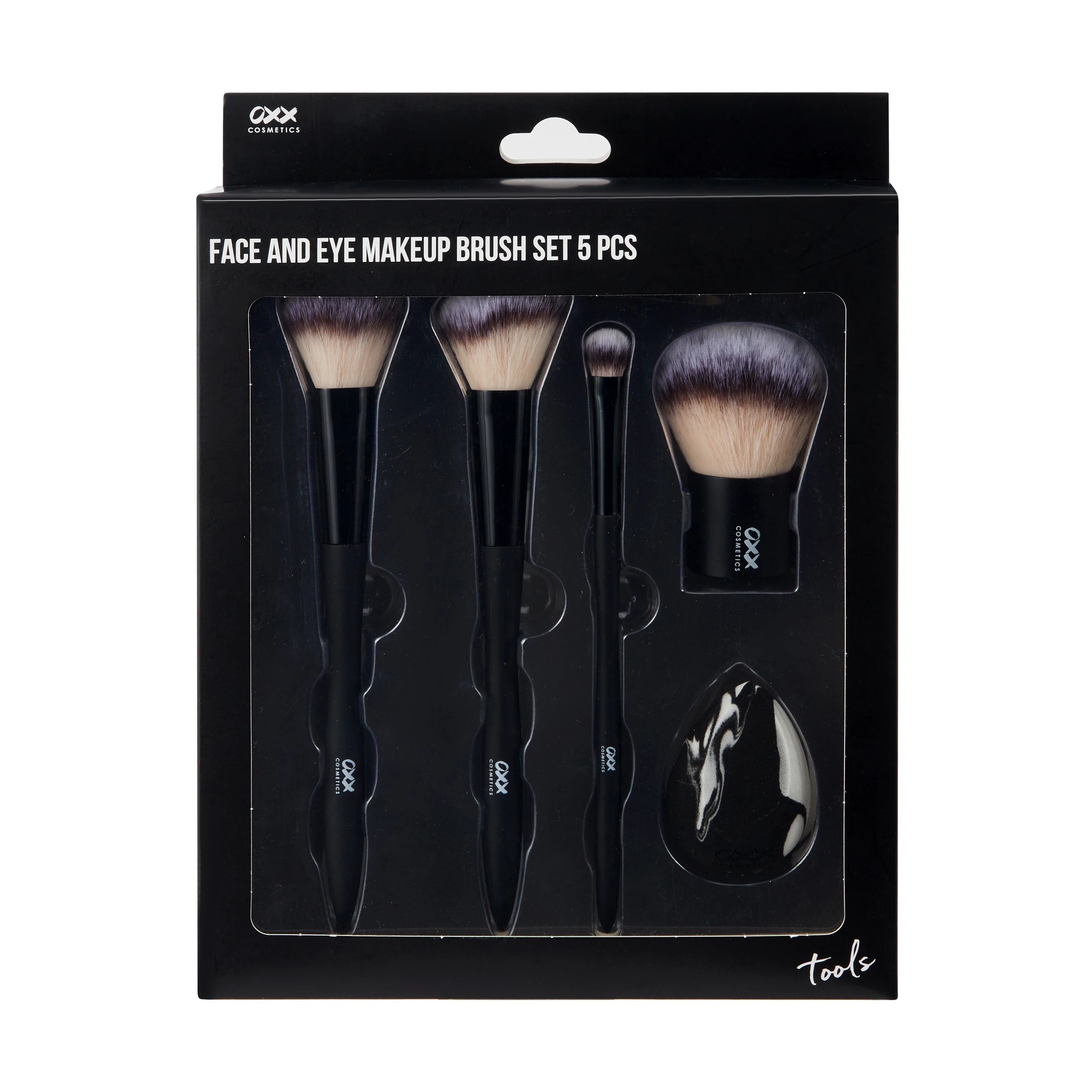 1 OXX Cosmetics 5 Piece Face and Eye Makeup Brush Set - Black, 1 of 6
