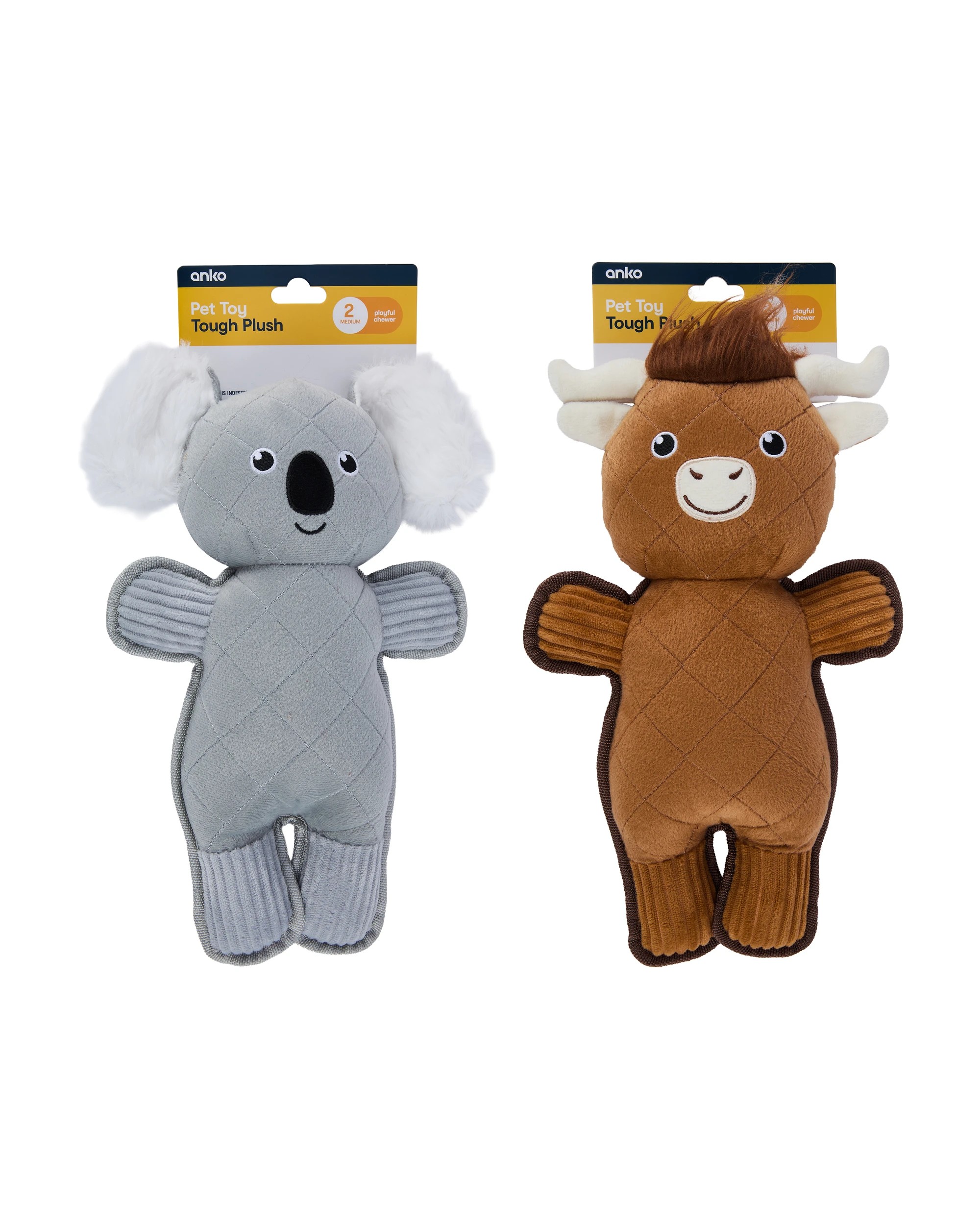 4 Pet Tough Toy Koala / Cow Toy - Assorted, 4 of 4
