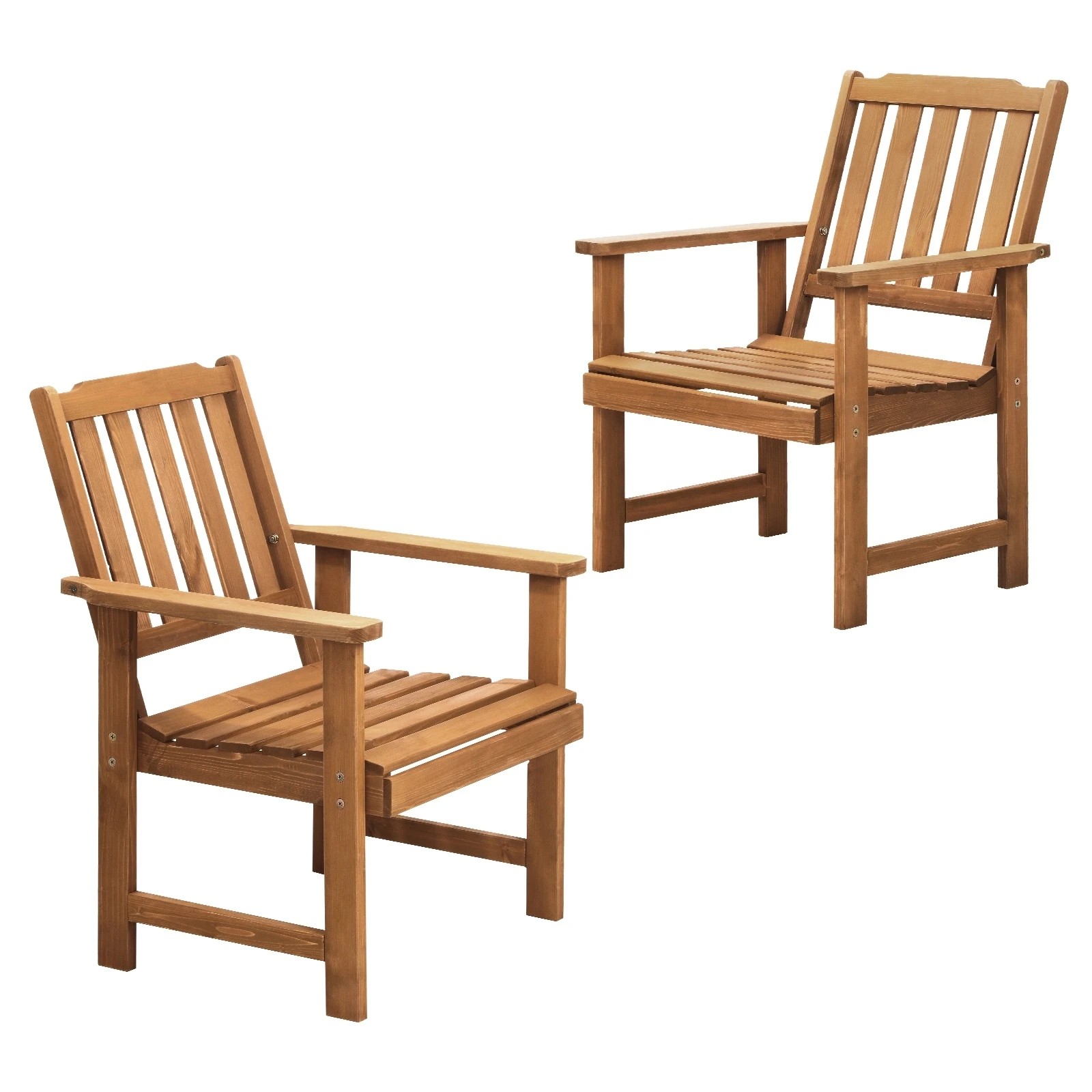 1 Livsip Outdoor Armchair Wooden Patio Furniture Set Of 2 Chairs Set Garden Seat
 - Brown, 1 of 10