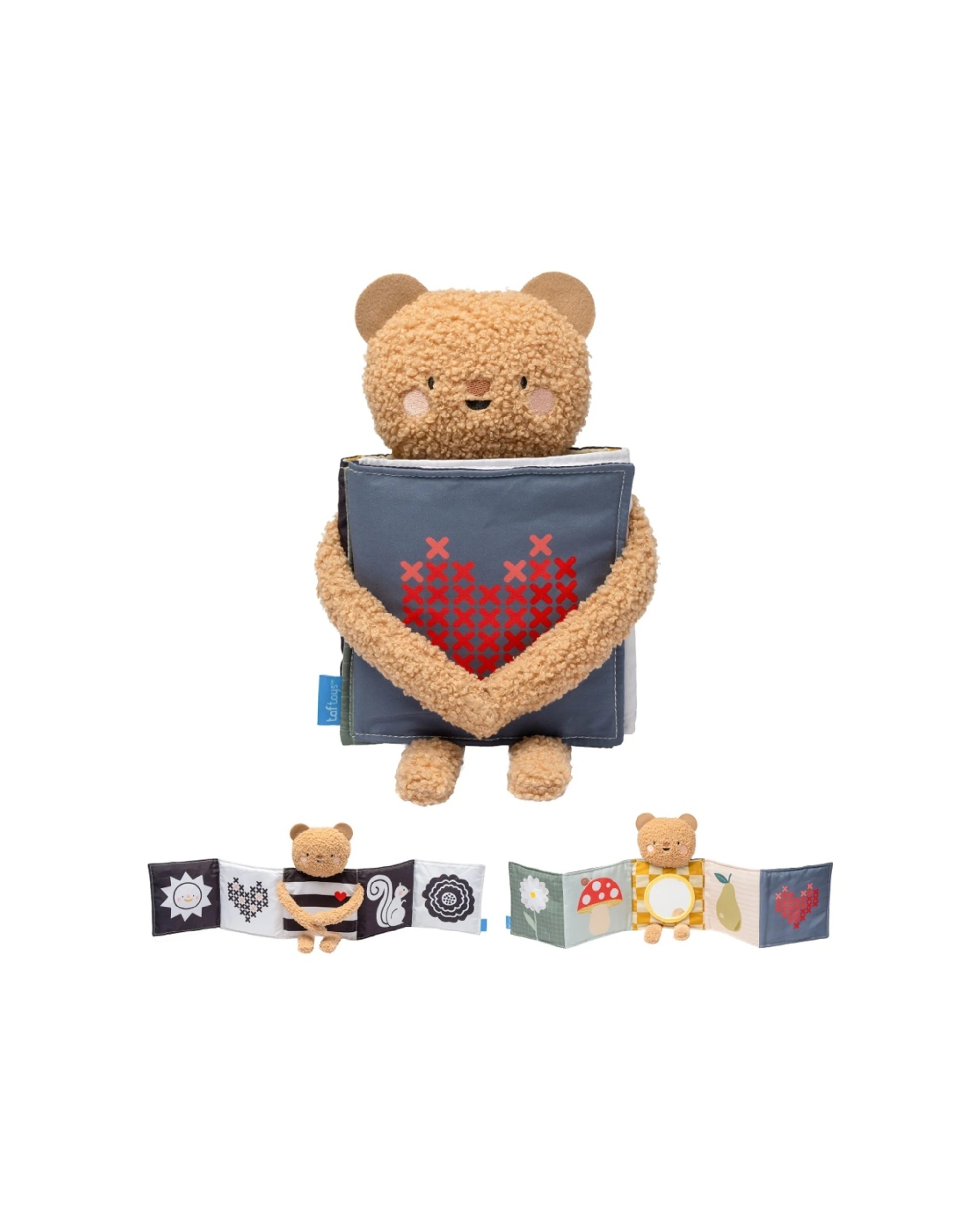 2 Taf Toys Snuggle Bear Book Assorted Double-Sided Sensory Plush Toy - Multi, 2 of 2