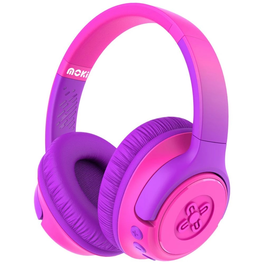 1 Moki Mixi Kids Volume Limited W/less Headphones Pink/Purple, 1 of 1