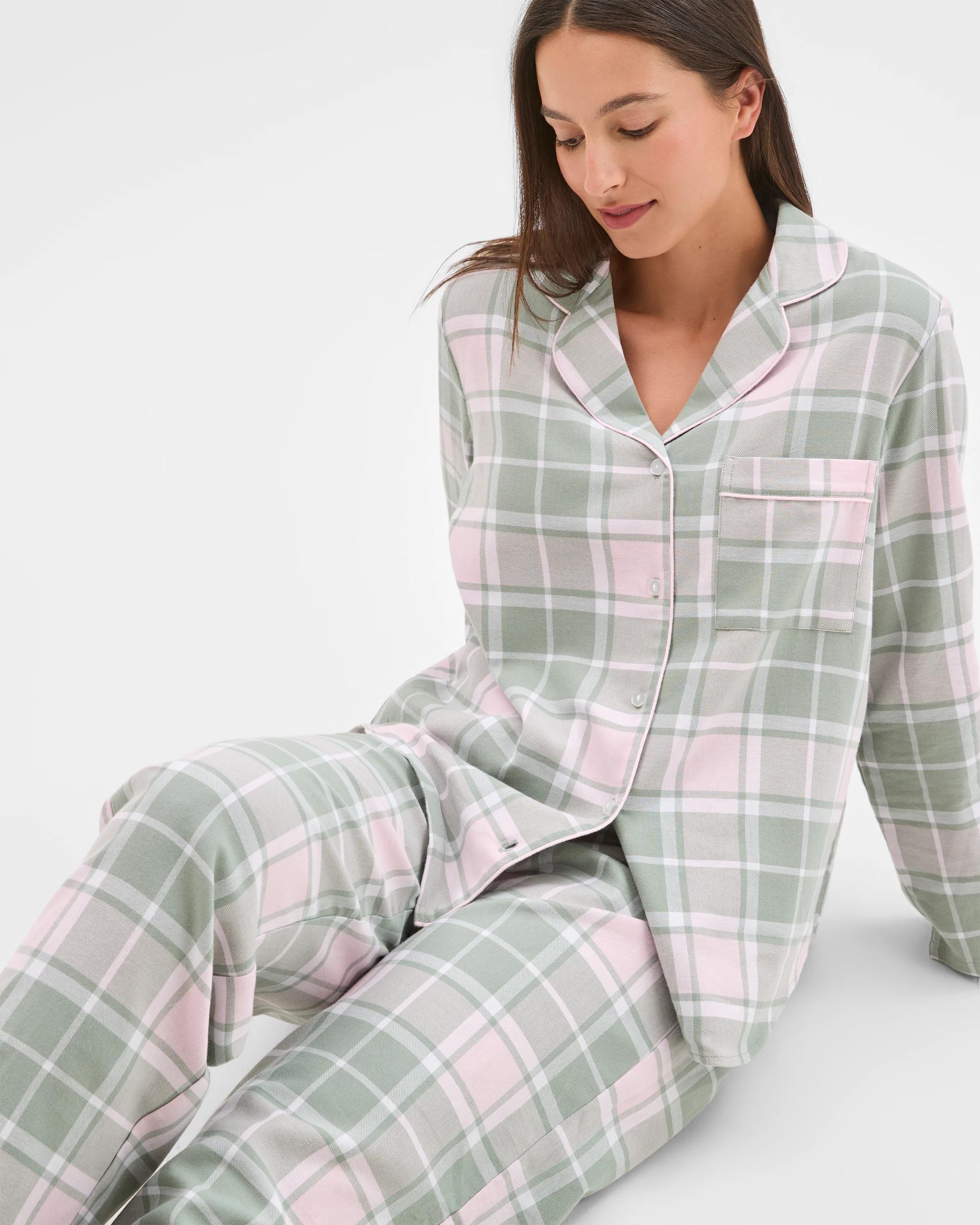 1 Target Woman Australian Cotton Flannelette Pyjama Set GREEN CHECK, 1 of 6