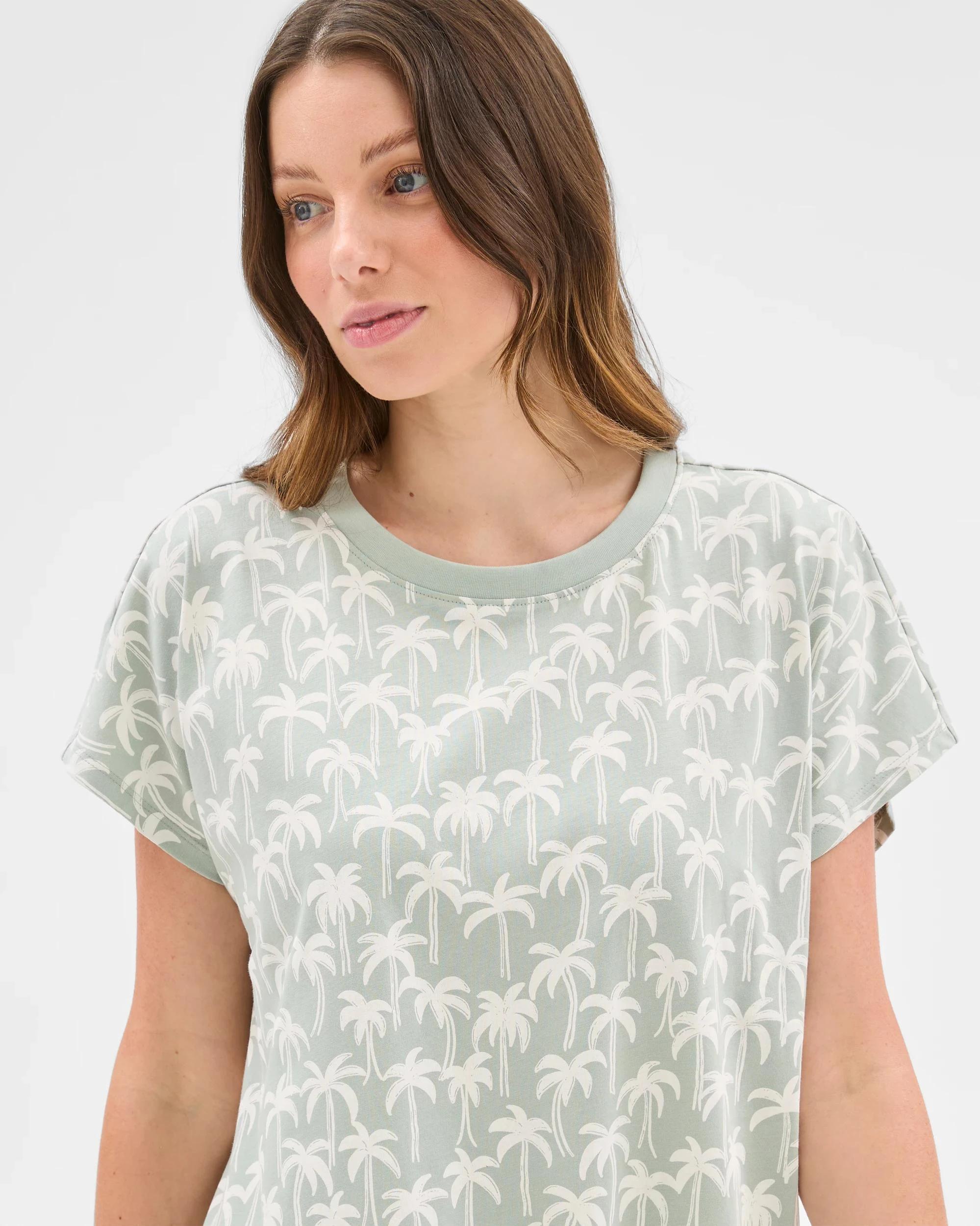 2 Target Woman Australian Cotton Blend T-Shirt Nightie PALM, 2 of 5