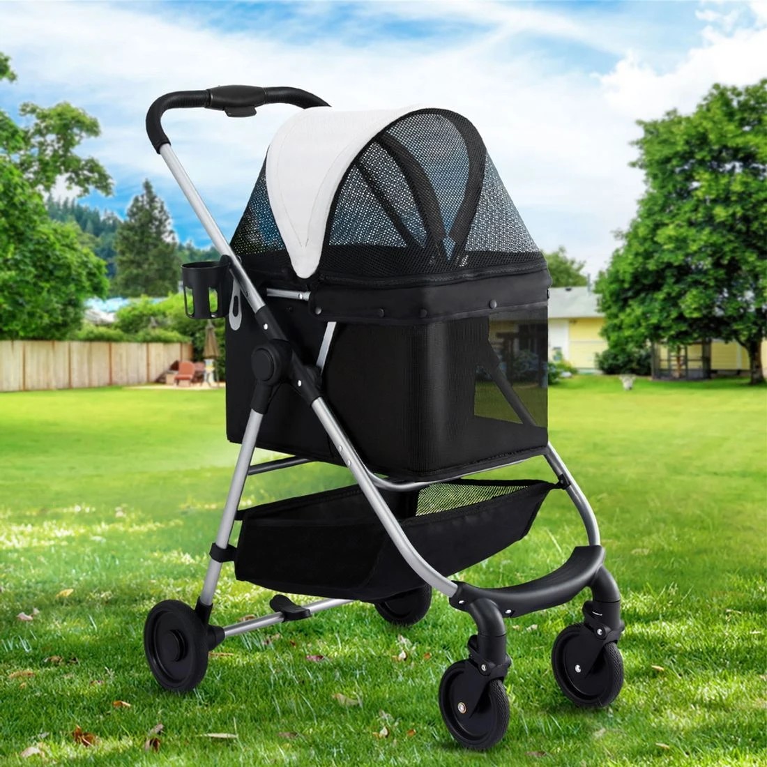 3 i.Pet Pet Stroller Pram - Black, 3 of 4