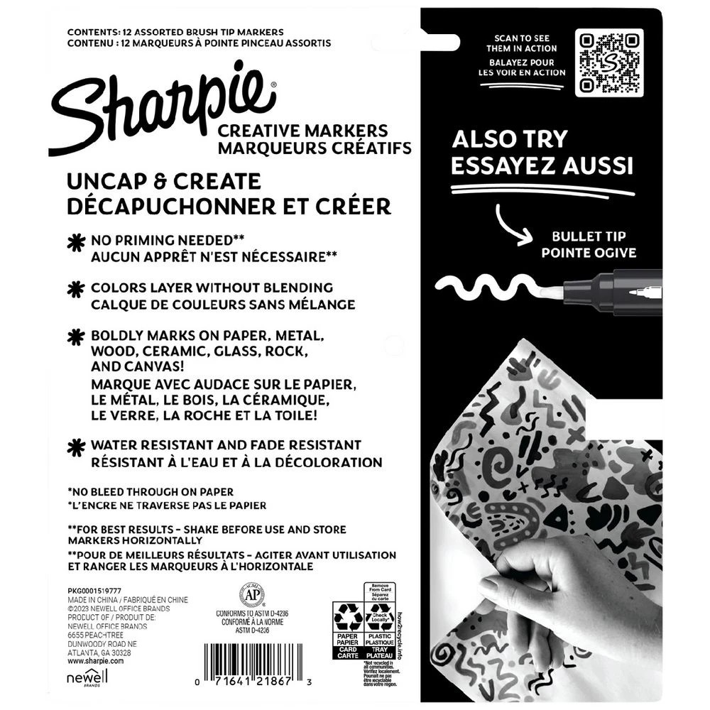 3 Sharpie Creative Acrylic Brush Markers 12 Pack, 3 of 10
