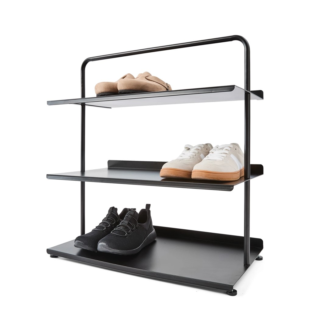 1 3 Tier Black Shoe Rack, 1 of 7