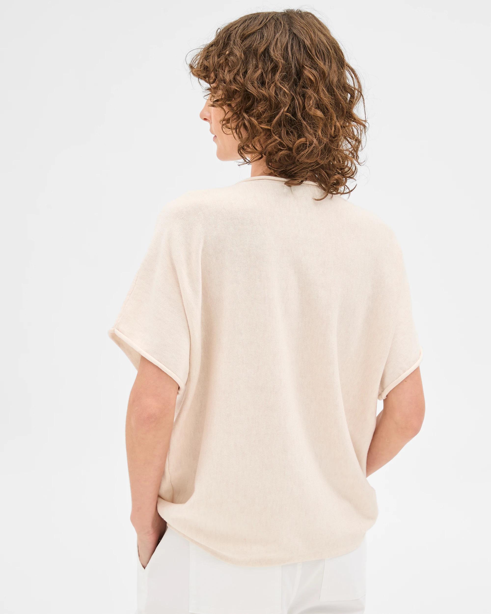 6 Target Australian Cotton Blend Rolled Knit T-shirt OATMEAL MARLE, 6 of 6