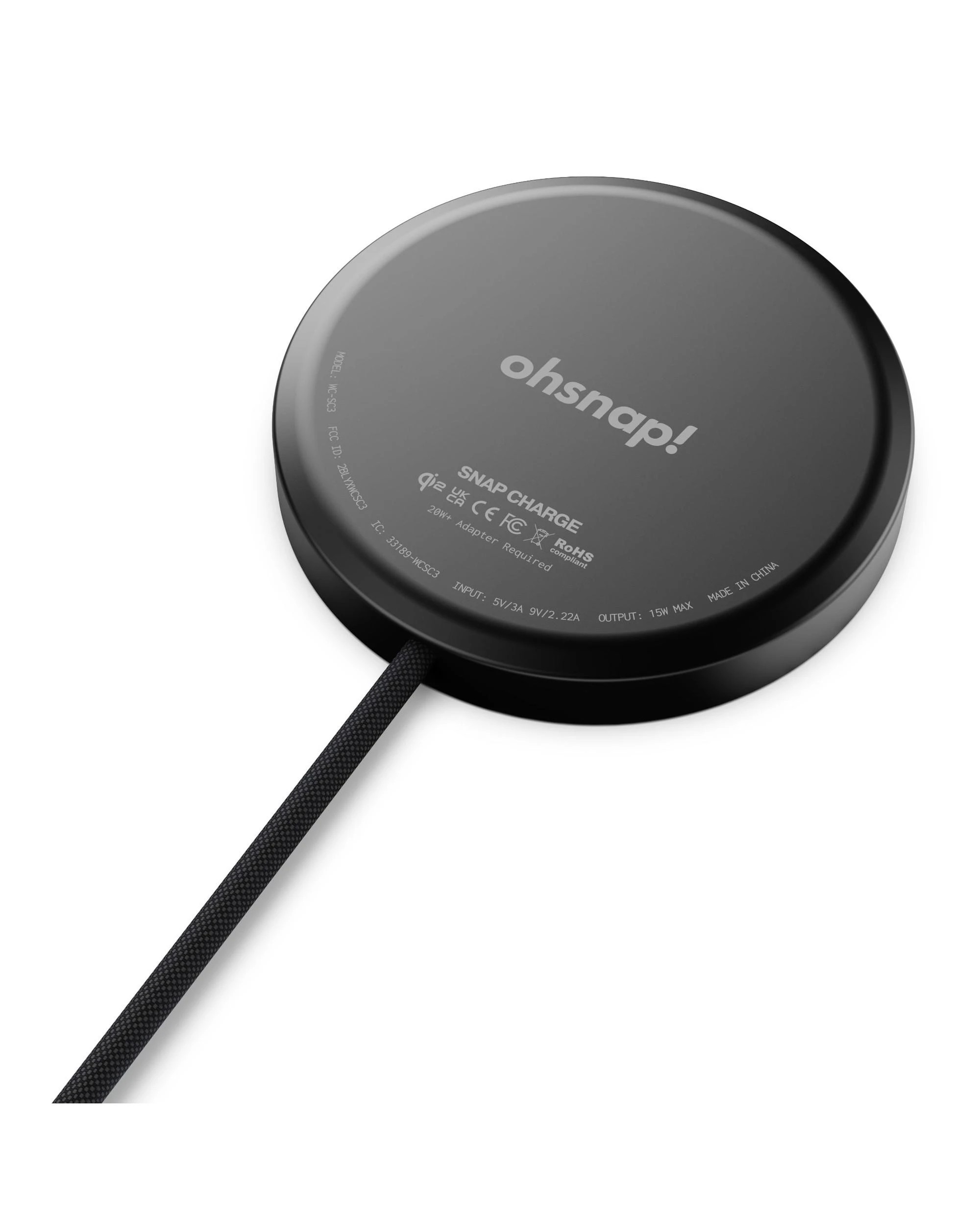 3 Ohsnap Snap Charge Qi2 Magnetic Auto Aligning Wireless Charger - Boring Black, 3 of 5