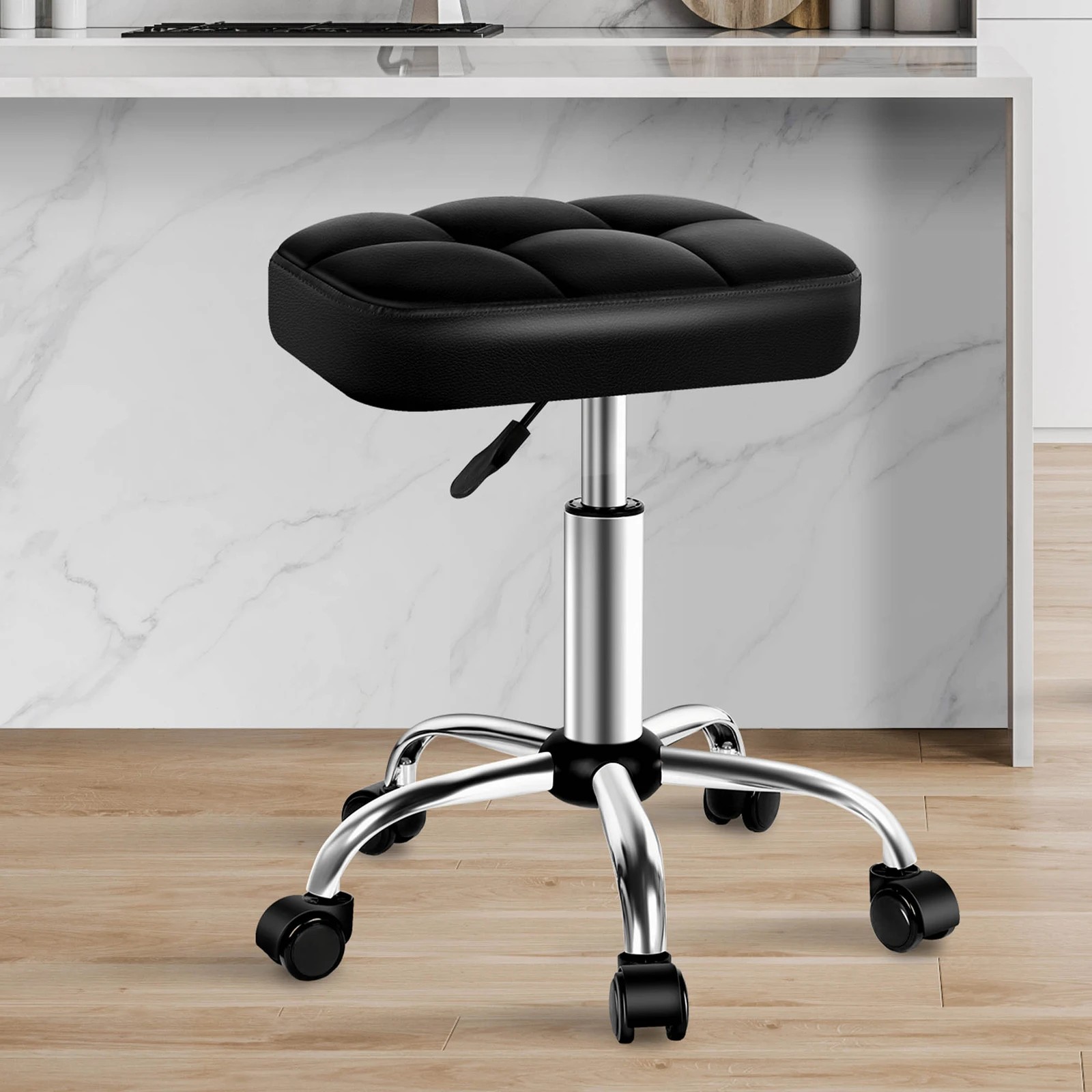 9 Alfordson Salon Stool Square Swivel Barber Hair Dress Chair Tufan - Black, 9 of 9