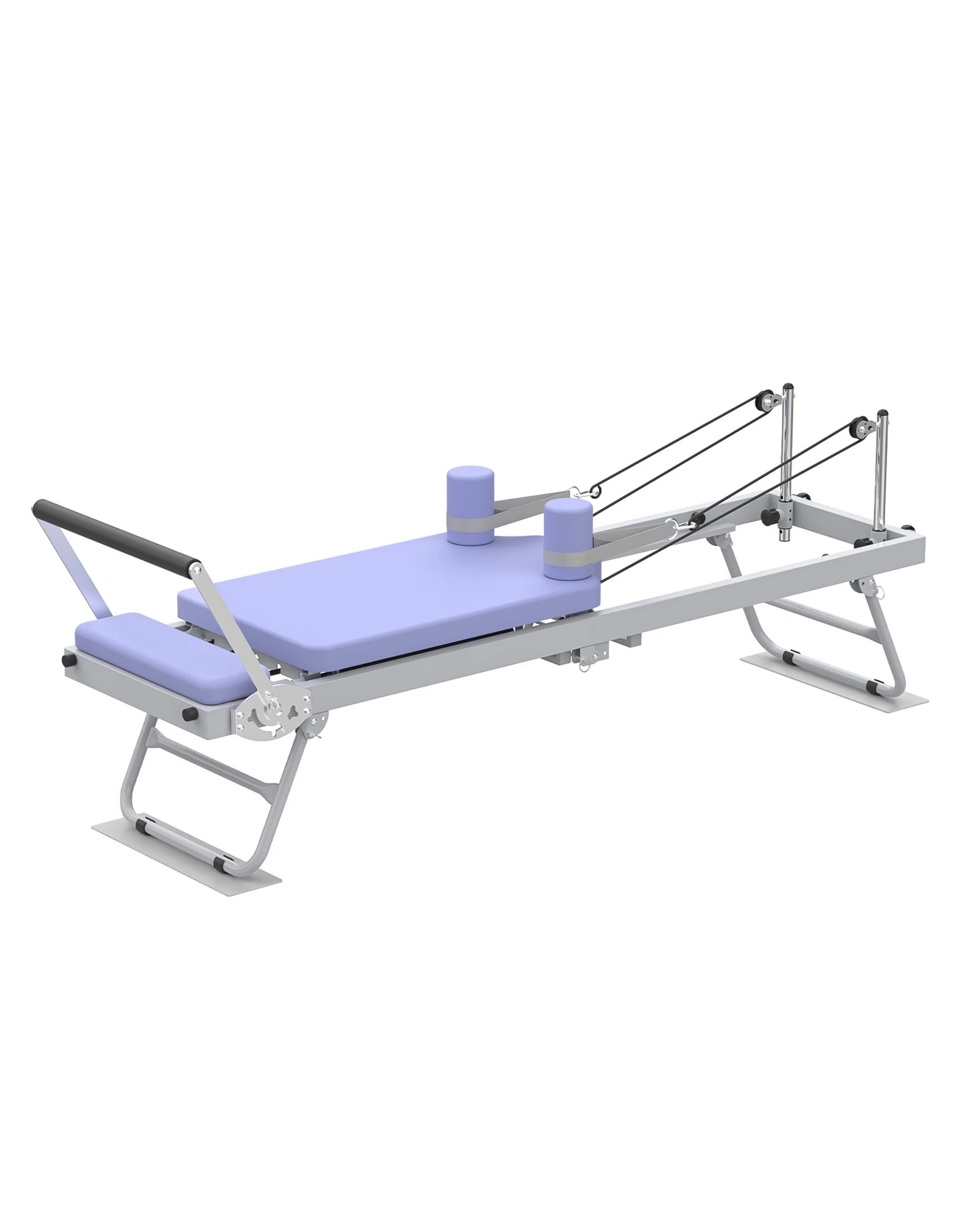 2 Advwin Foldable Pilates Reformer Machine Exercise Equipment with Wheels Purple, 2 of 7