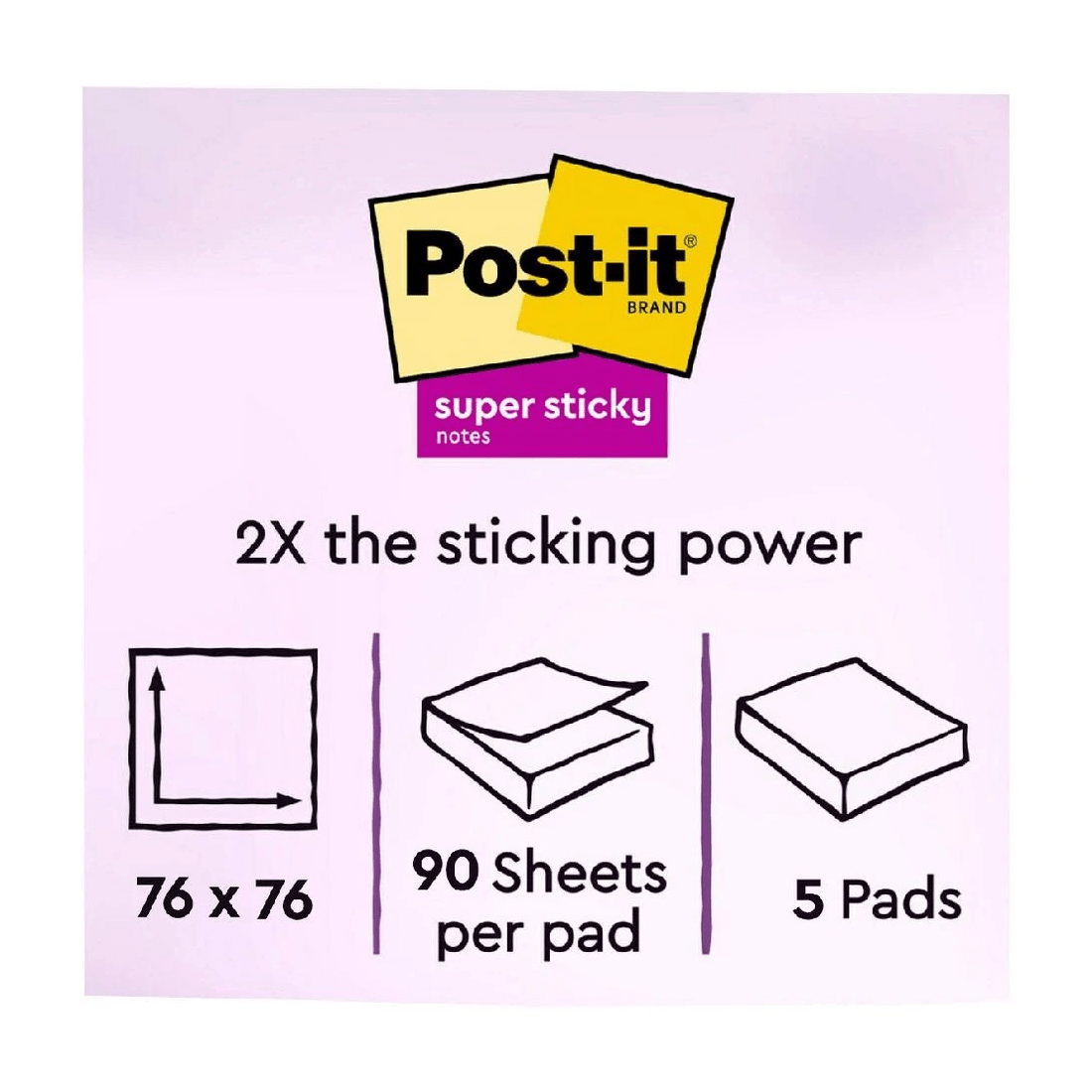 6 Post-it Super Sticky Notes 76 x 76 mm Summer Joy 5 Pack, 6 of 9