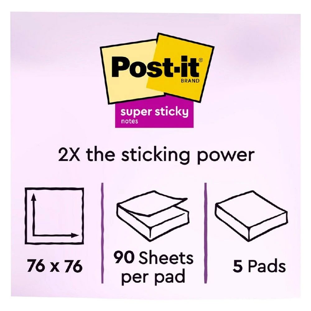 7 Post-it Super Sticky Notes 76 x 76 mm Summer Joy 5 Pack, 7 of 10
