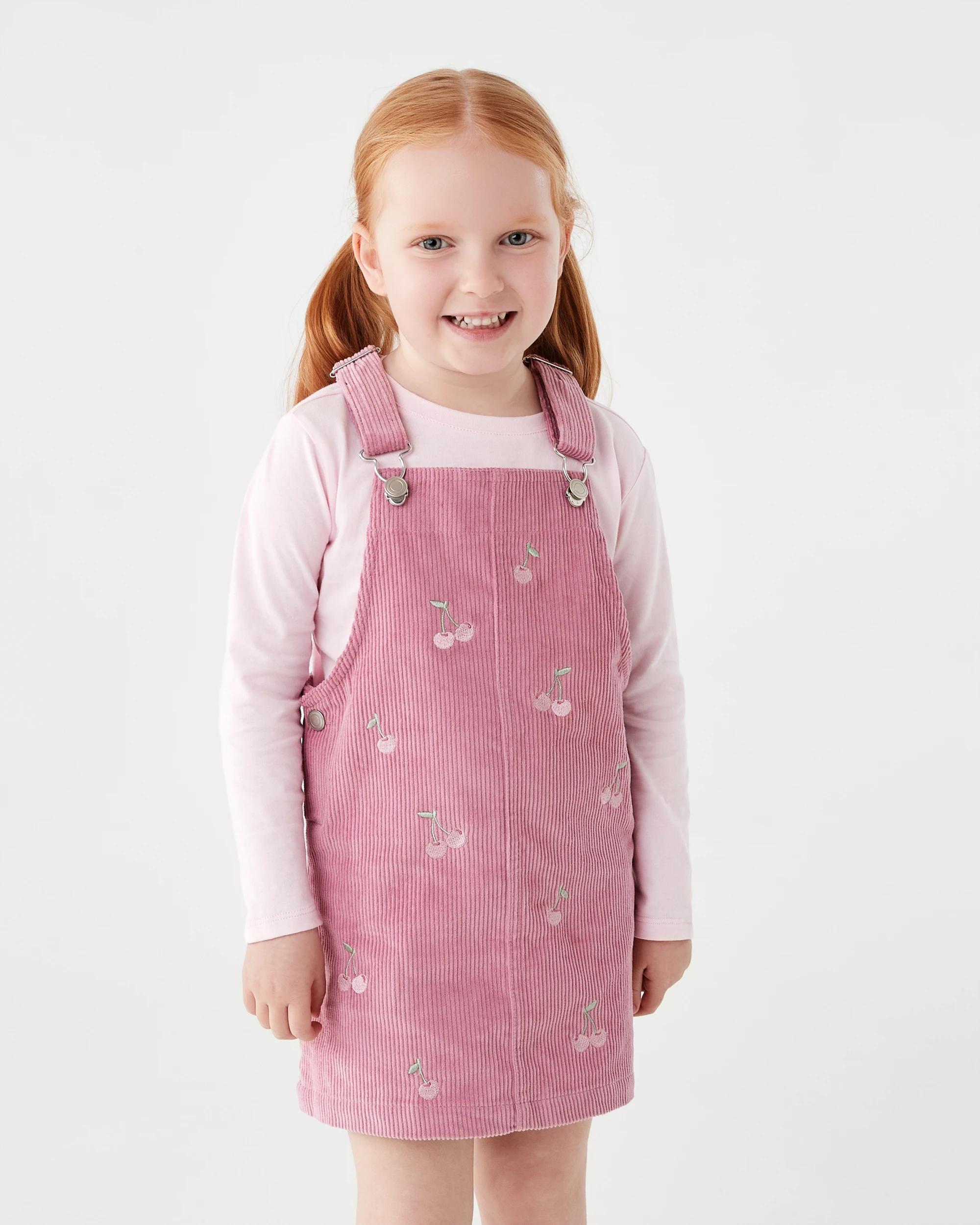 1 Pinafore Dress Set Pnk Cherry, 1 of 8