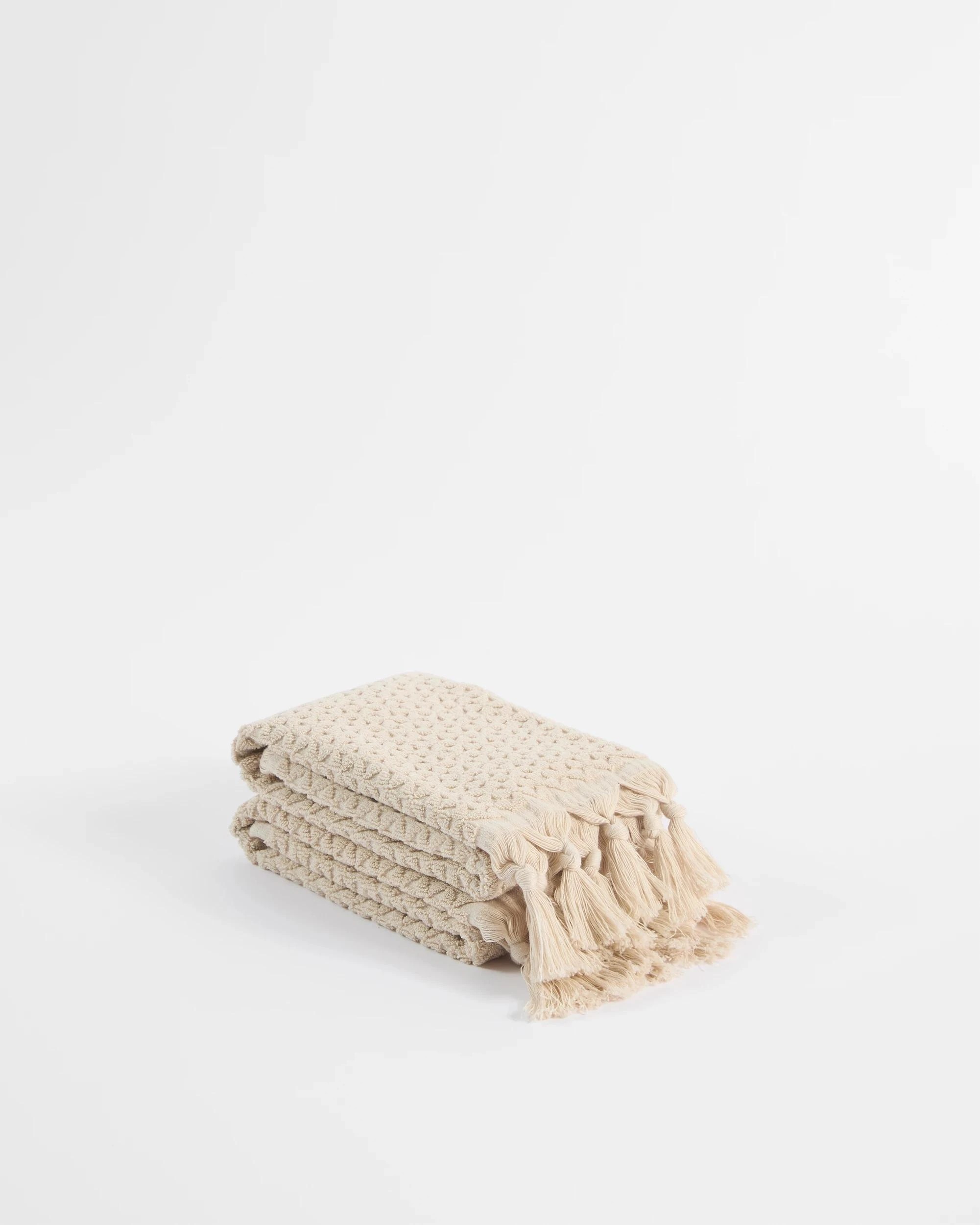 1 Target Laynie Australian Cotton Textured Hand Towel 2 Pack - Natural, 1 of 4