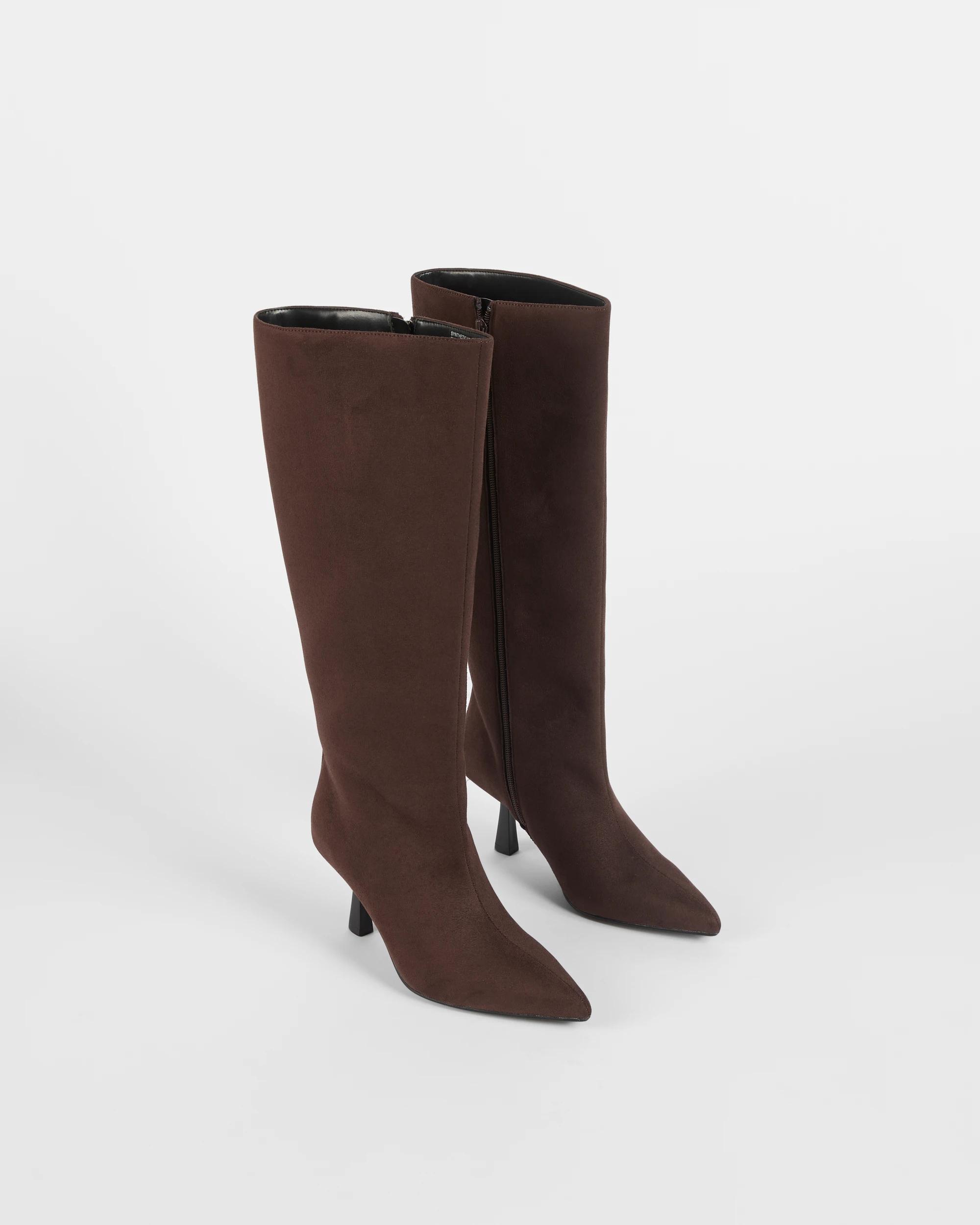 2 Target Woman High Heel Long Boots - Scarlet STRAIGHT CHOC FX SUEDE, 2 of 3