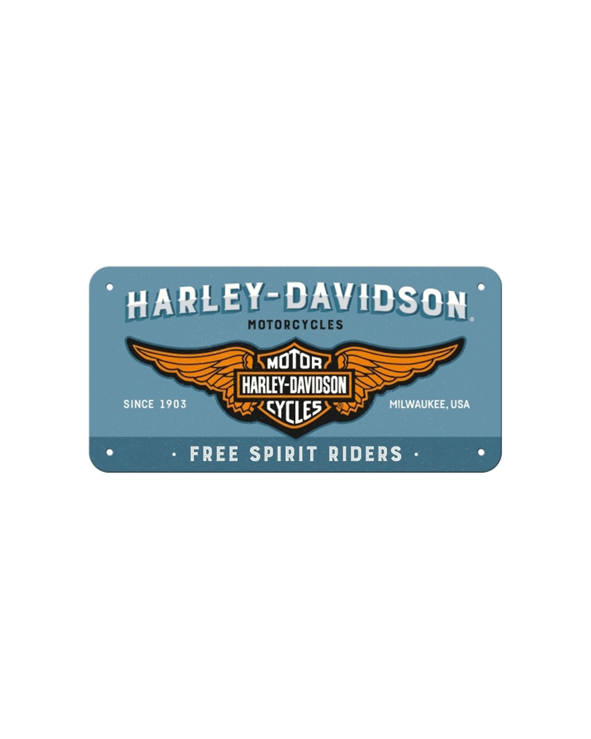 5 Nostalgic-Art Metal Hanging Sign 10x20cm Wall Decor - Harley-Davidson Logo - Blue, 5 of 5