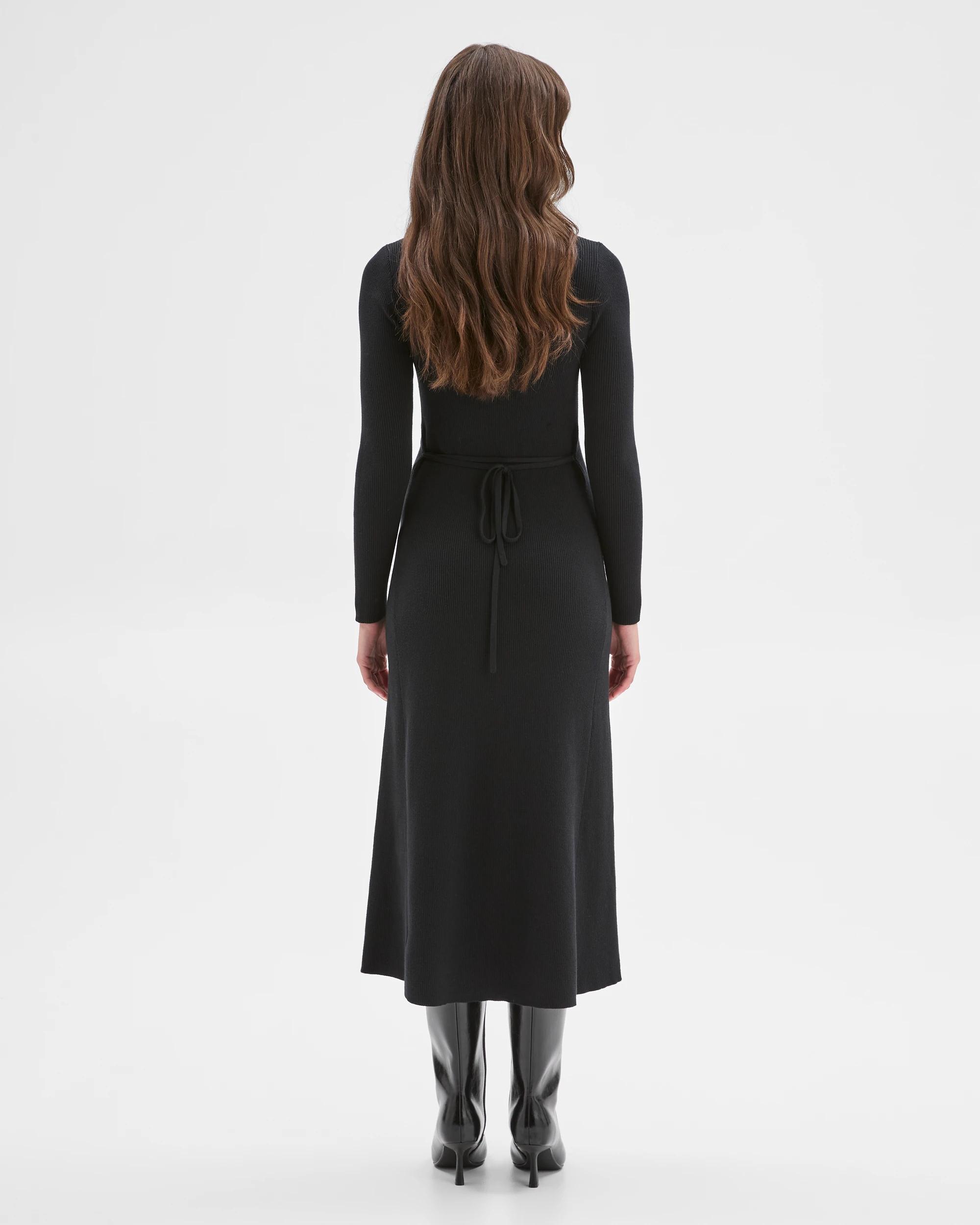 8 Target Petites Petites Long Sleeve Knit Midi Dress BLACK, 8 of 9