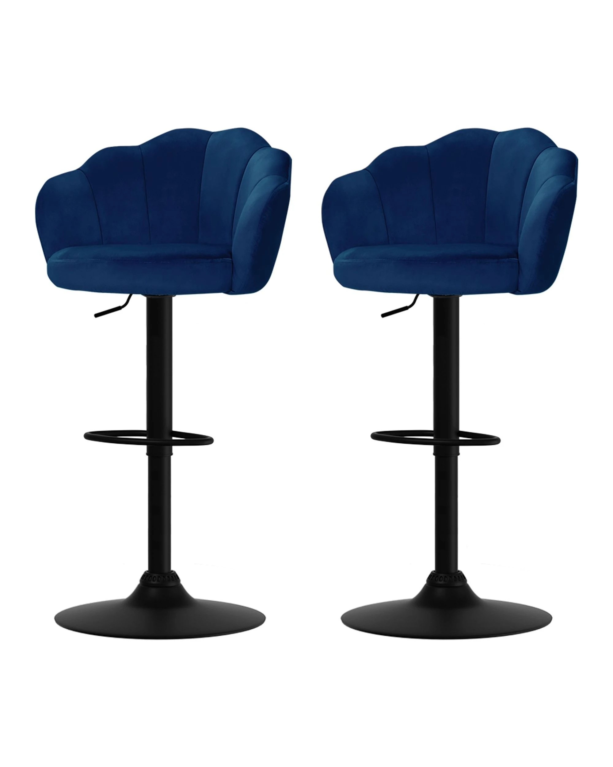 1 Artiss 2x Bar Stools Gas Lift Velvet - Blue, 1 of 5