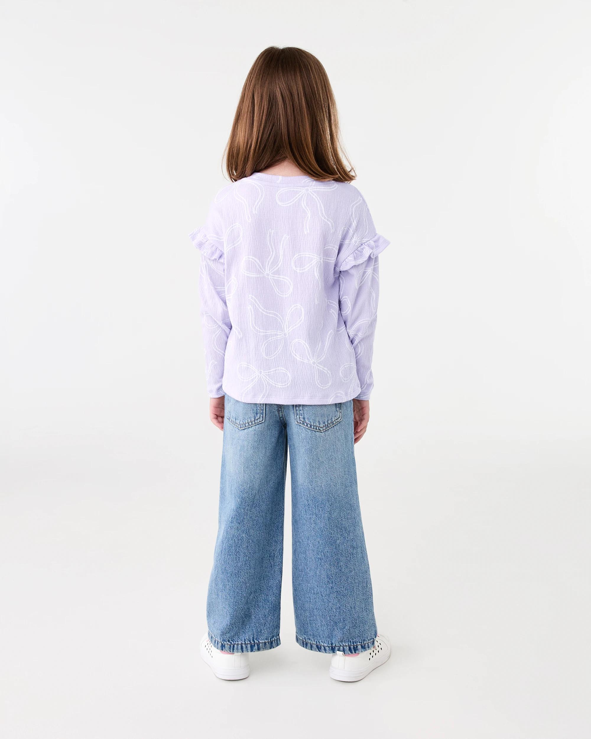 8 Long Sleeve Texture T-shirt Pur Bow, 8 of 8