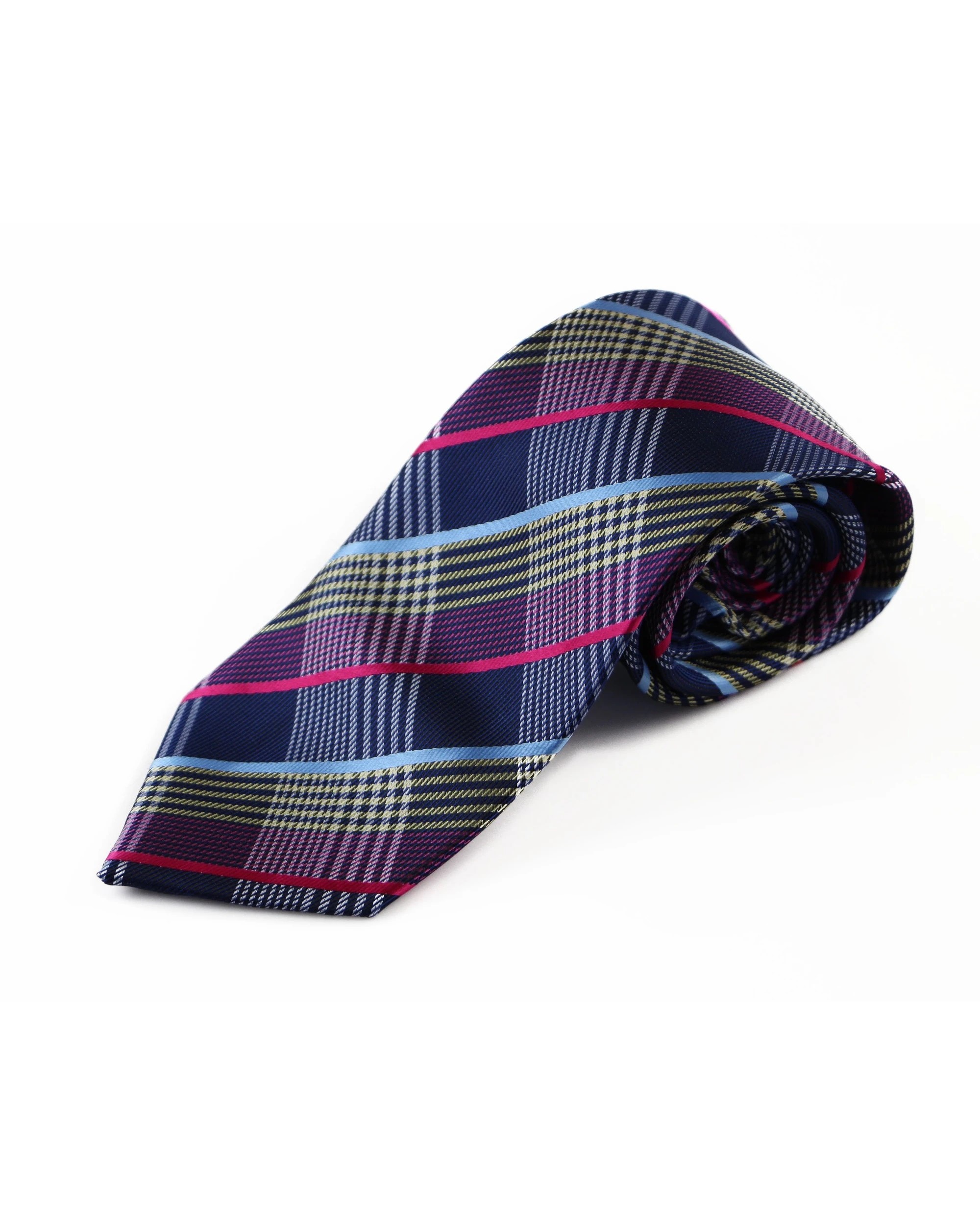 1 Zasel Mens Multicoloured Plaid Patterned 8cm Neck Tie, 1 of 1