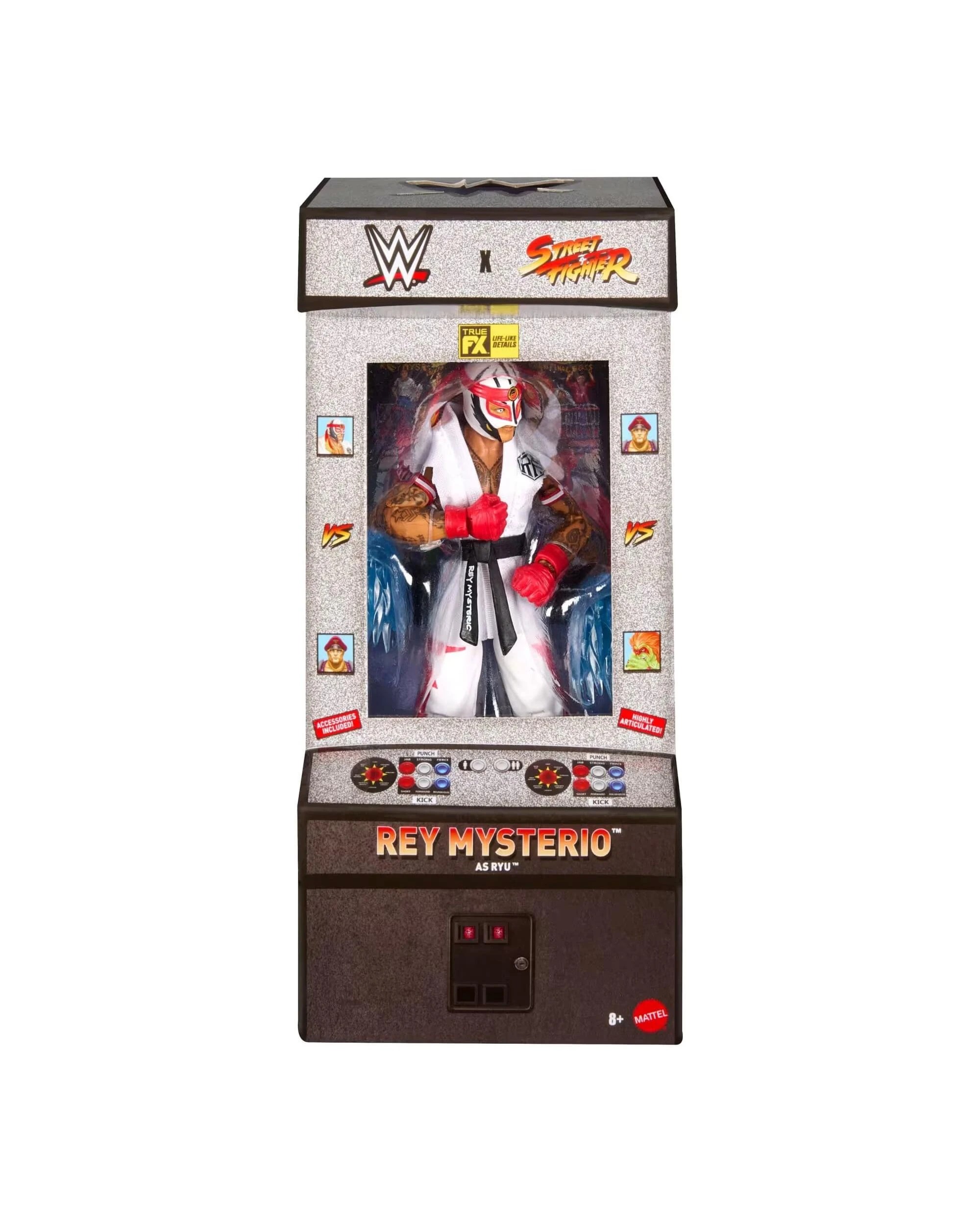 1 WWE x Street Fighter Rey Mysterio as Ryu Action Figure, 1 of 6