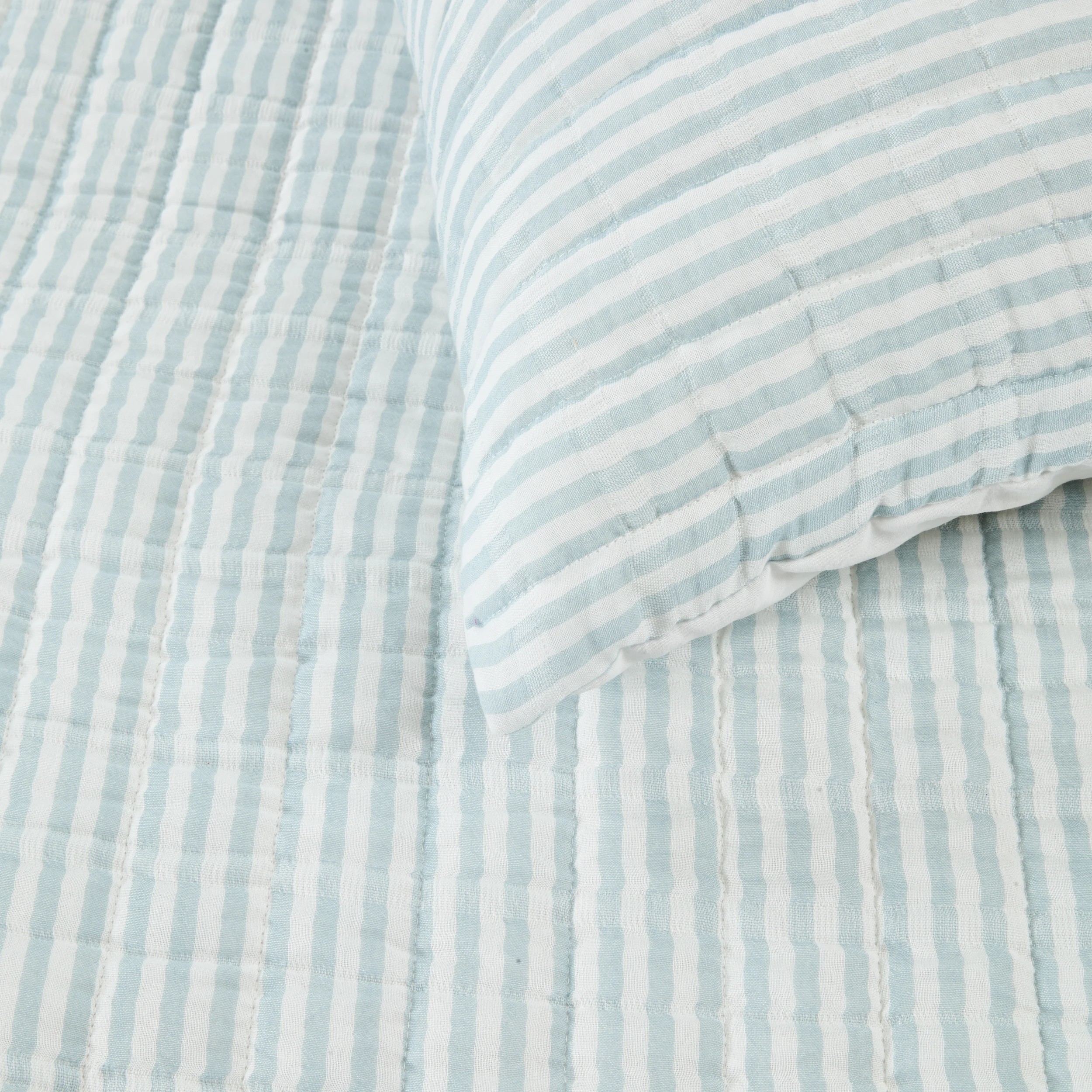 4 Stripe Coverlet Set - Queen/ King Bed, Blue, 4 of 7