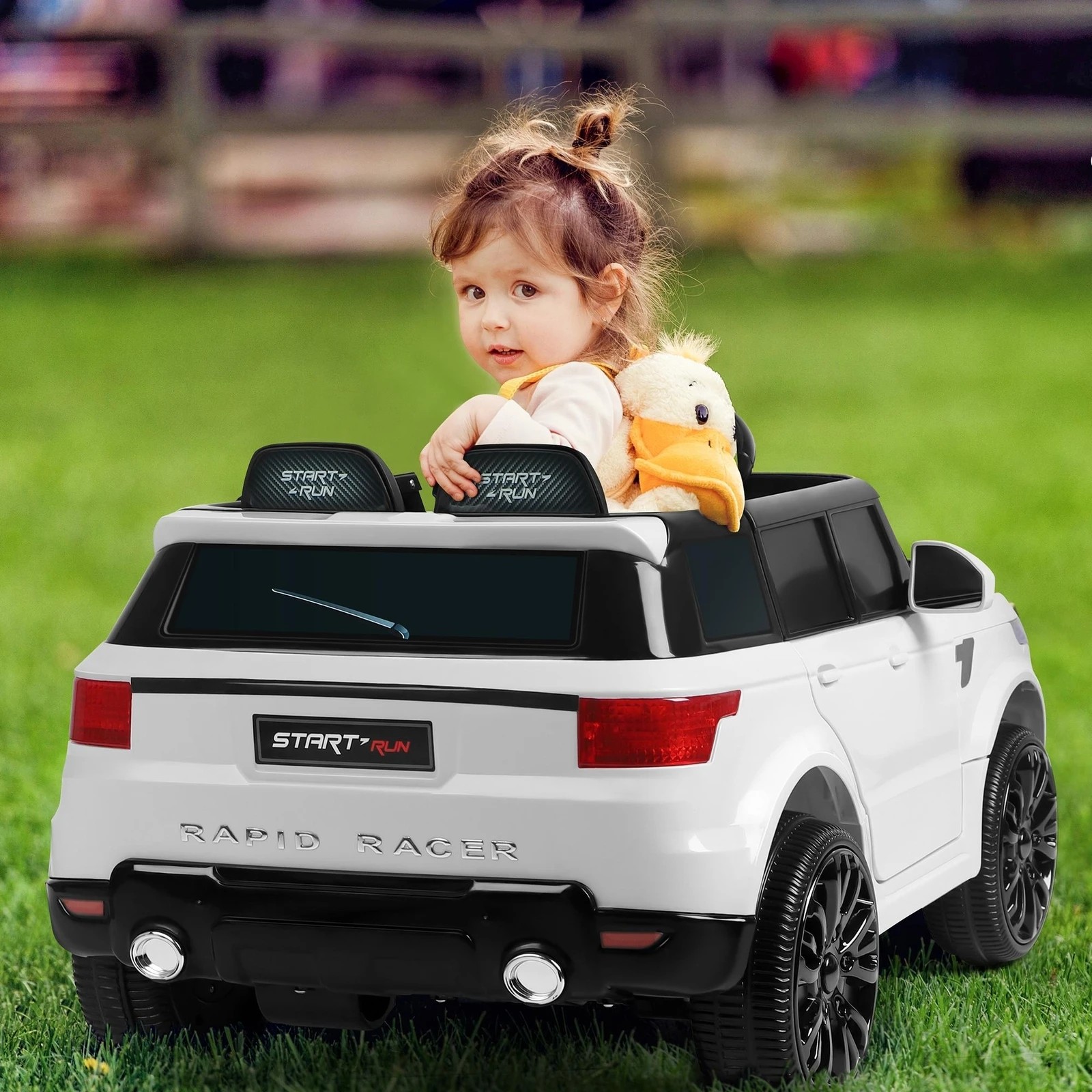 5 Alfordson Kids Ride On Car 12V Eletric Motor Remote Car Toy MP3 LED Light - White, 5 of 10