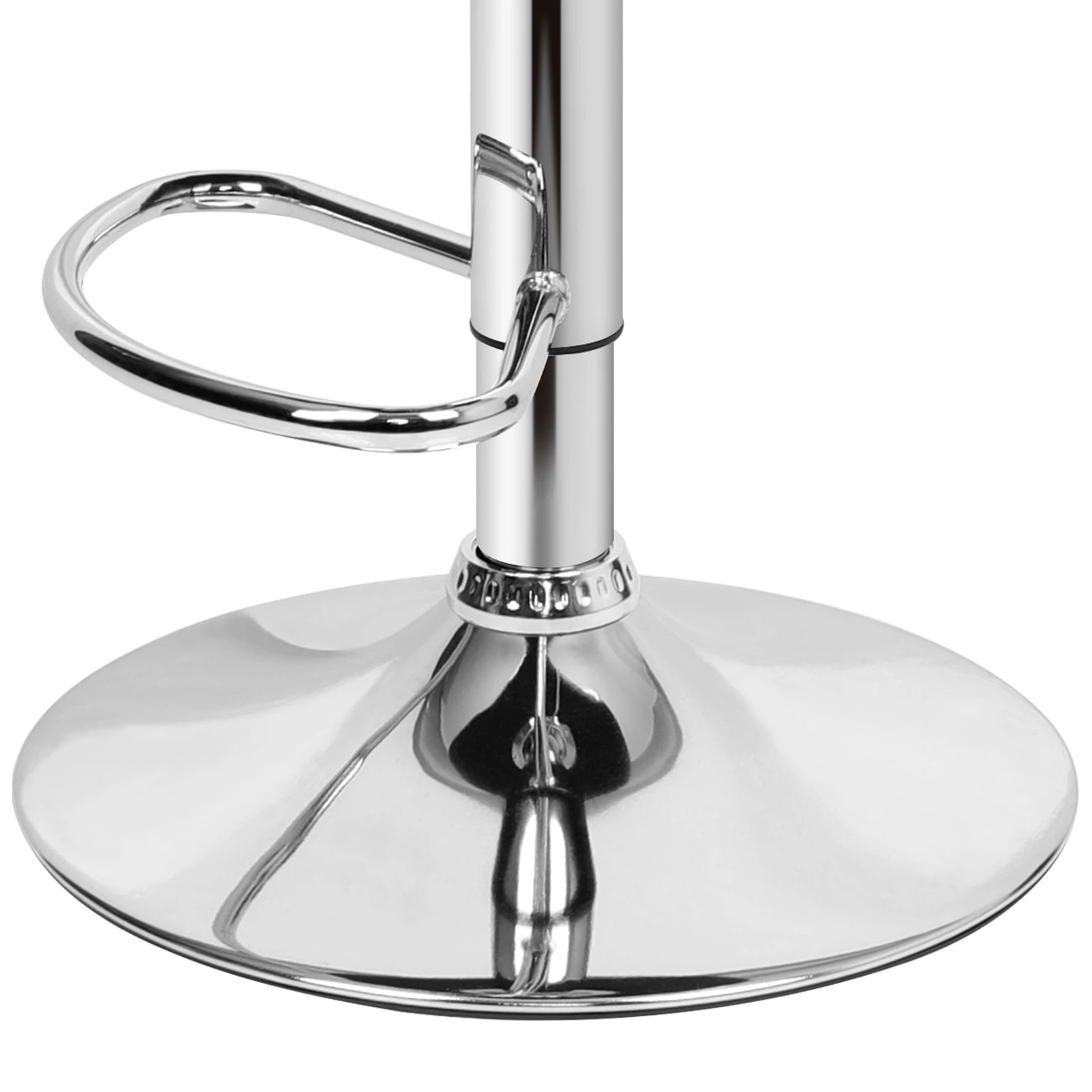 5 Alfordson 1x Bar Stool Kitchen Swivel Chair Wooden Leather Gas Lift - White, 5 of 9