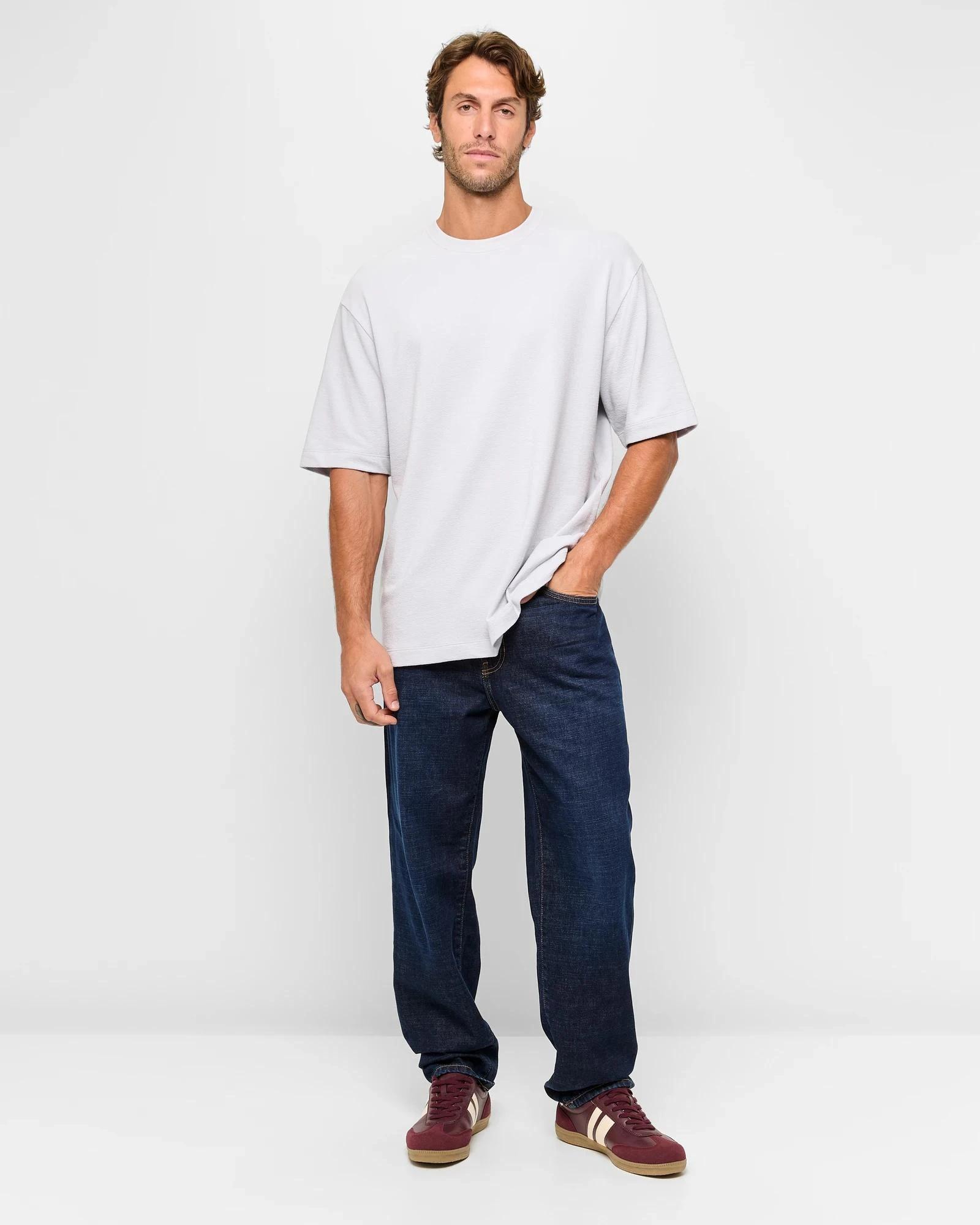 2 Target Australian Cotton Blend Relaxed Textured T-Shirt LIGHT BLUE, 2 of 5