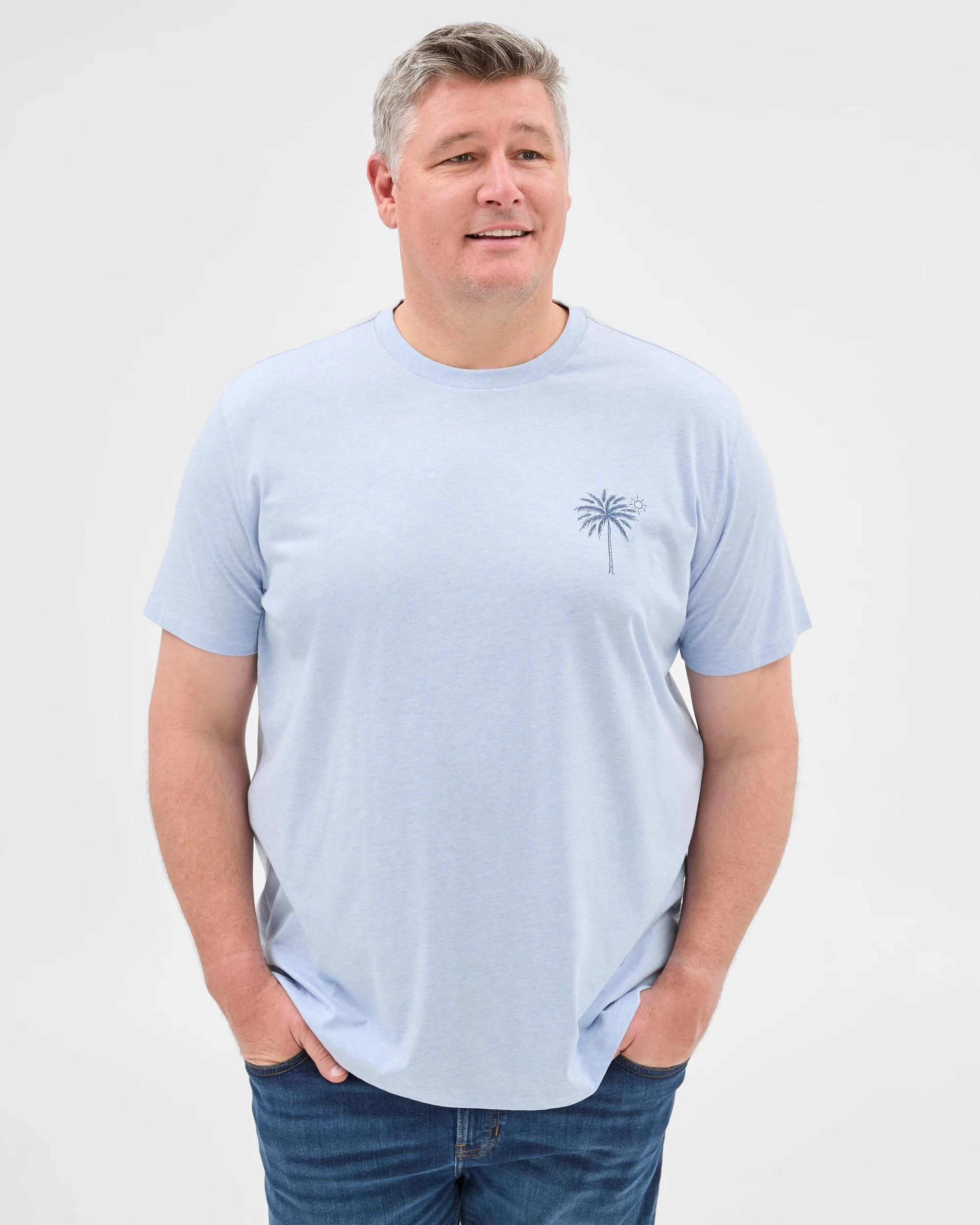 1 Target Man Plus Plus Size Australian Cotton Print T-Shirt LIGHT BLUE BURLEIGH, 1 of 6