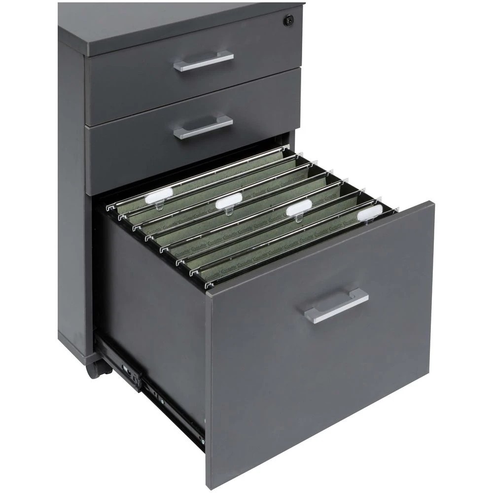 4 Toro 3 Drawer Pedestal Dark Grey Cabinets Pedestals, 4 of 10