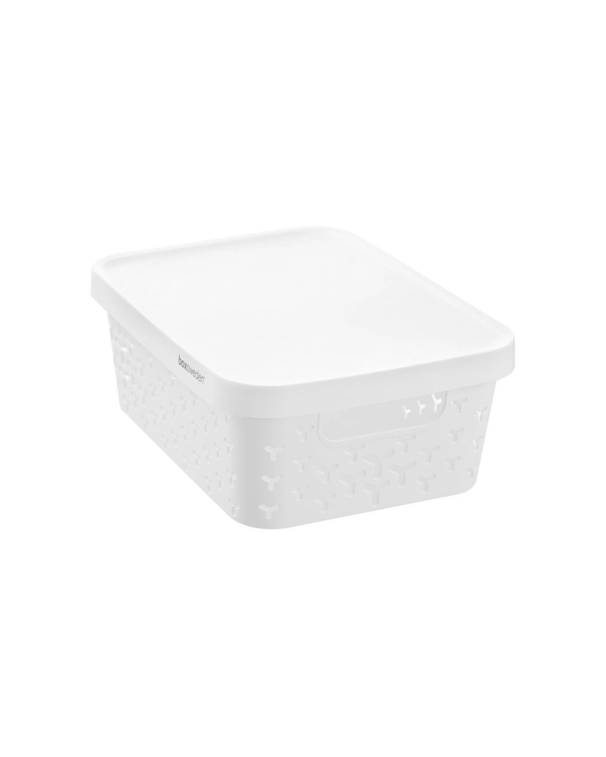 4 Boxsweden Star Basket Lidded Versatile Organiser 10L Stackable - White, 4 of 6