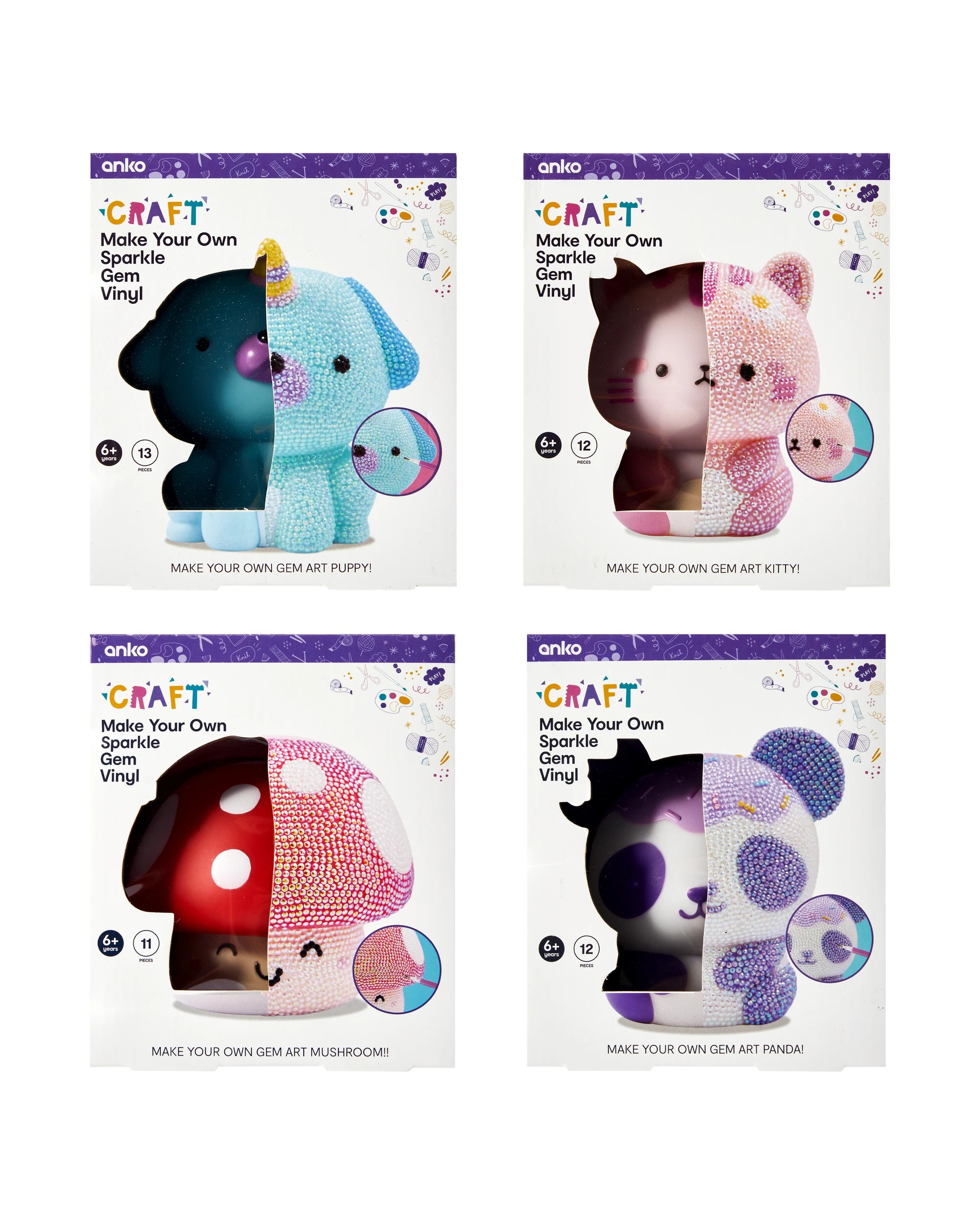 1 Make Your Own Sparkle Gem Vinyl Set - Assorted, 1 of 4