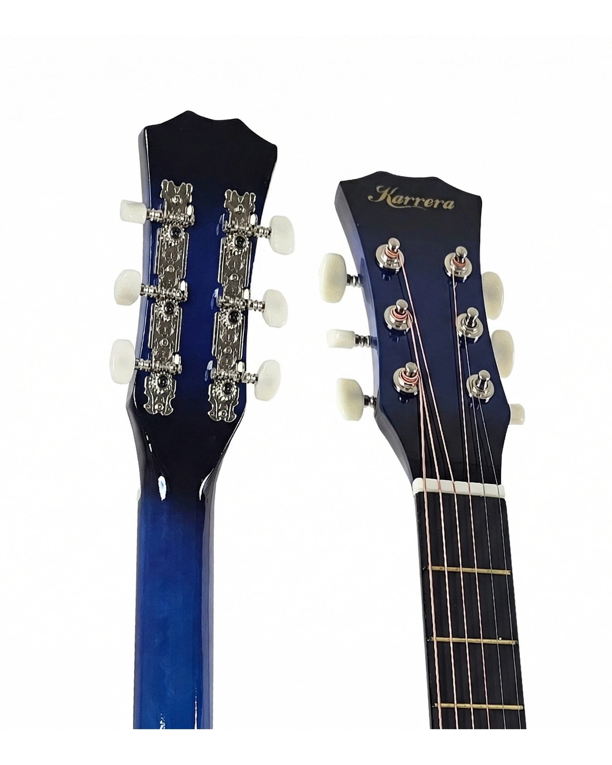 8 Karrera 38in Cutaway Acoustic Guitar with Guitar Bag in Blue Burst - Blue, 8 of 10
