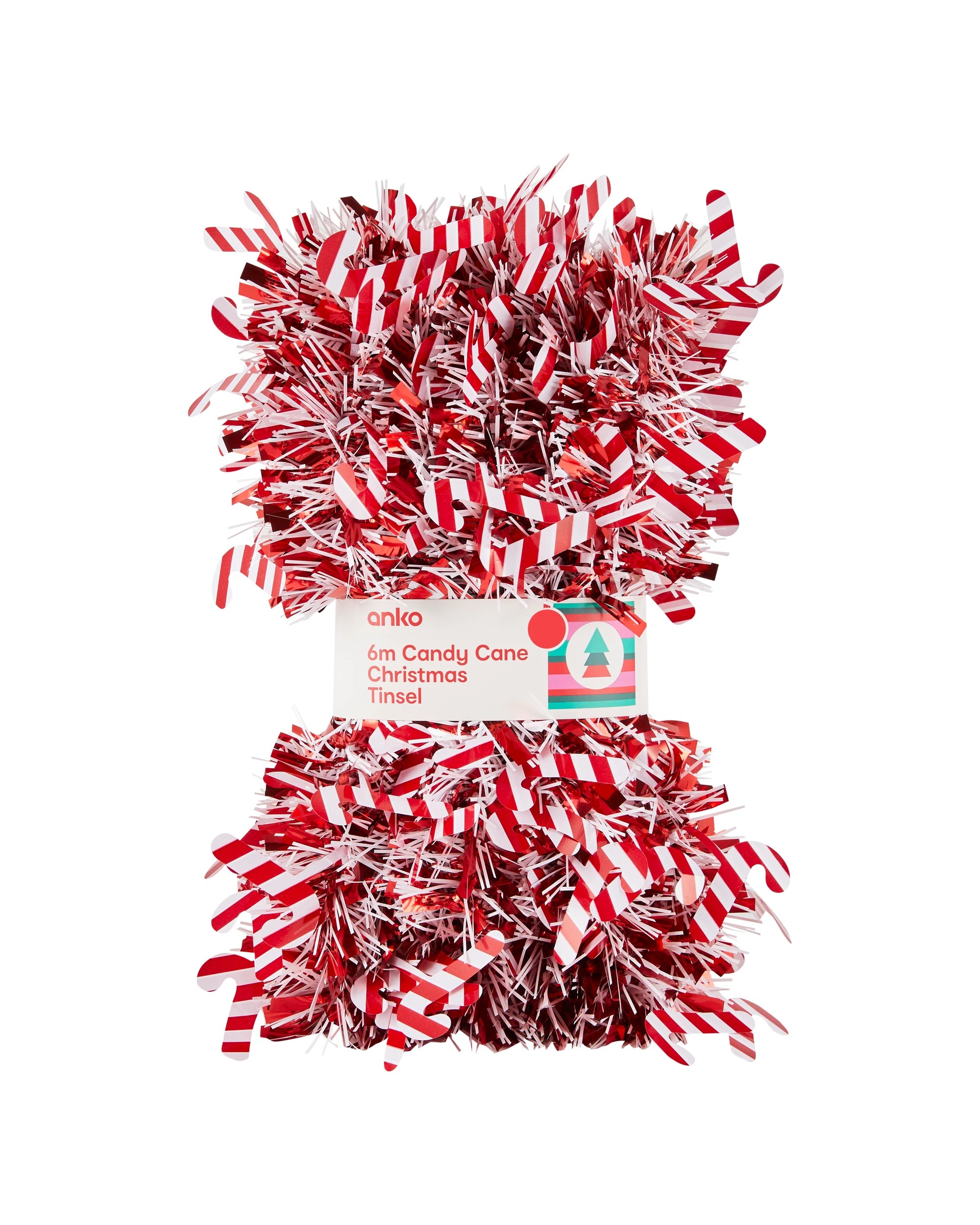 1 6m Candy Cane Christmas Tinsel, 1 of 4