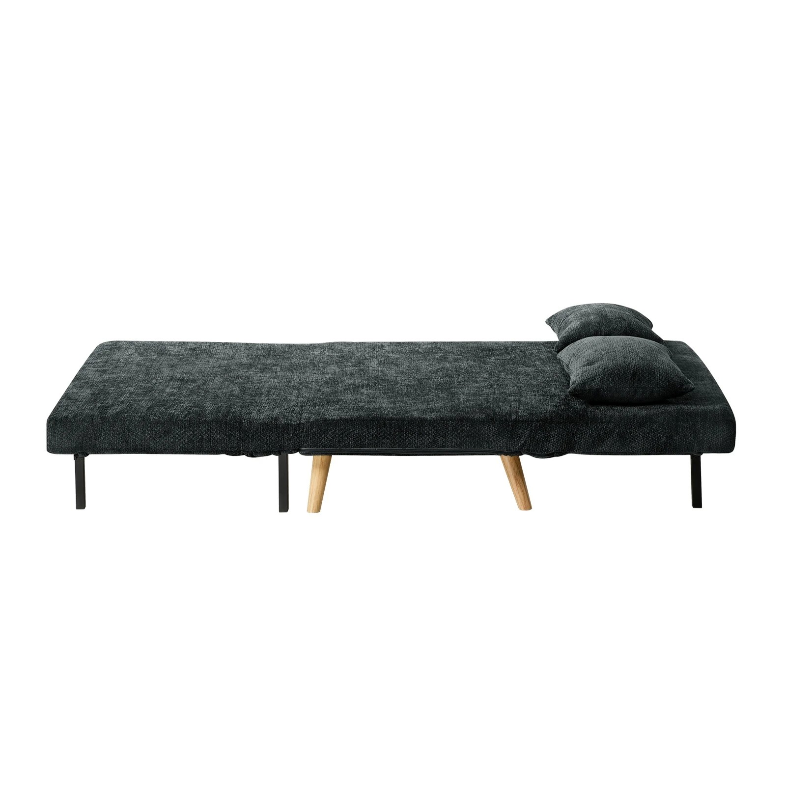 6 Oikiture Double Sofa Bed Lounge Recliner Love Seat Chenille - Charcoal, 6 of 10