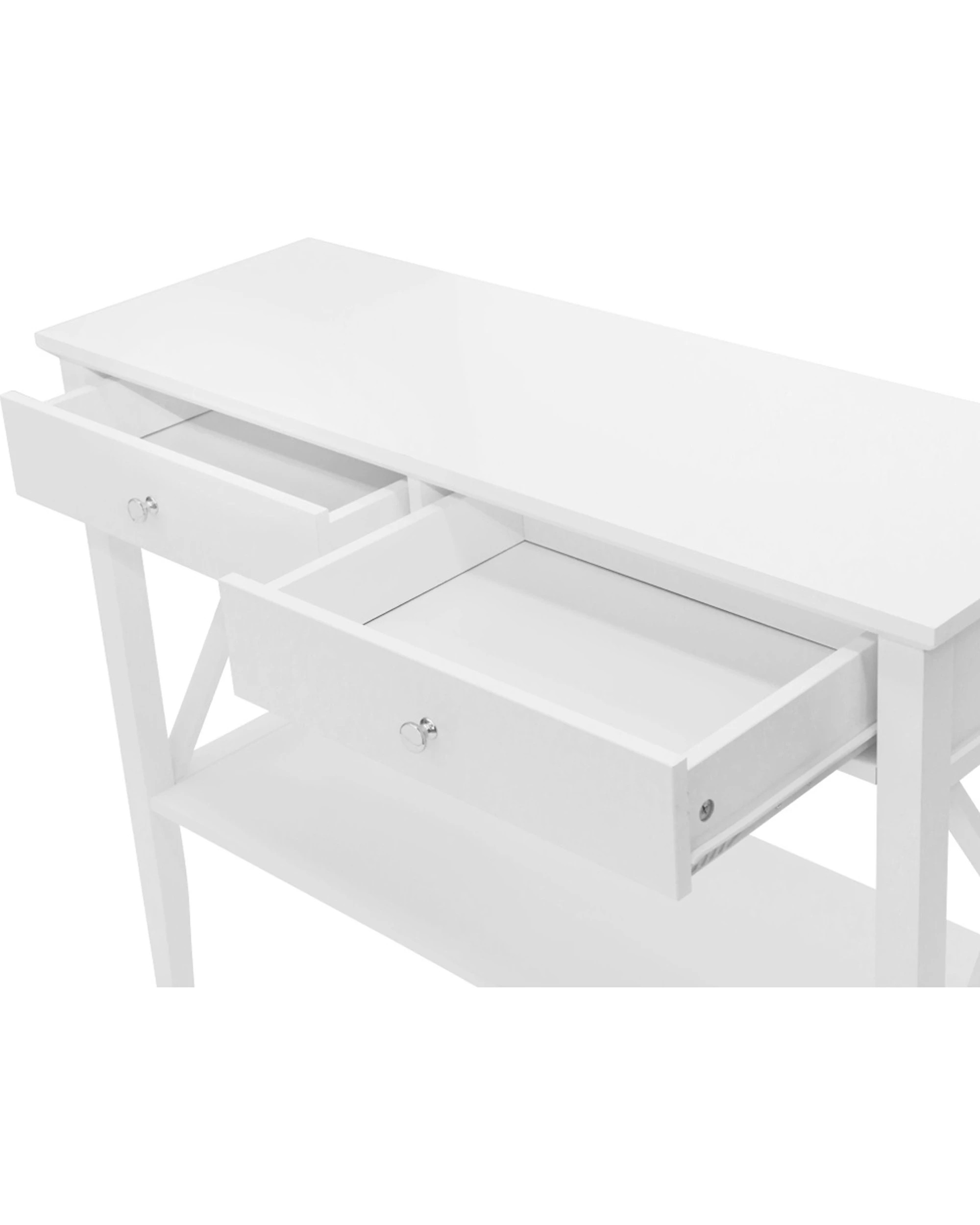 6 Alpine Bay Long Island Console Table 2 Drawer 100cm - White, 6 of 9