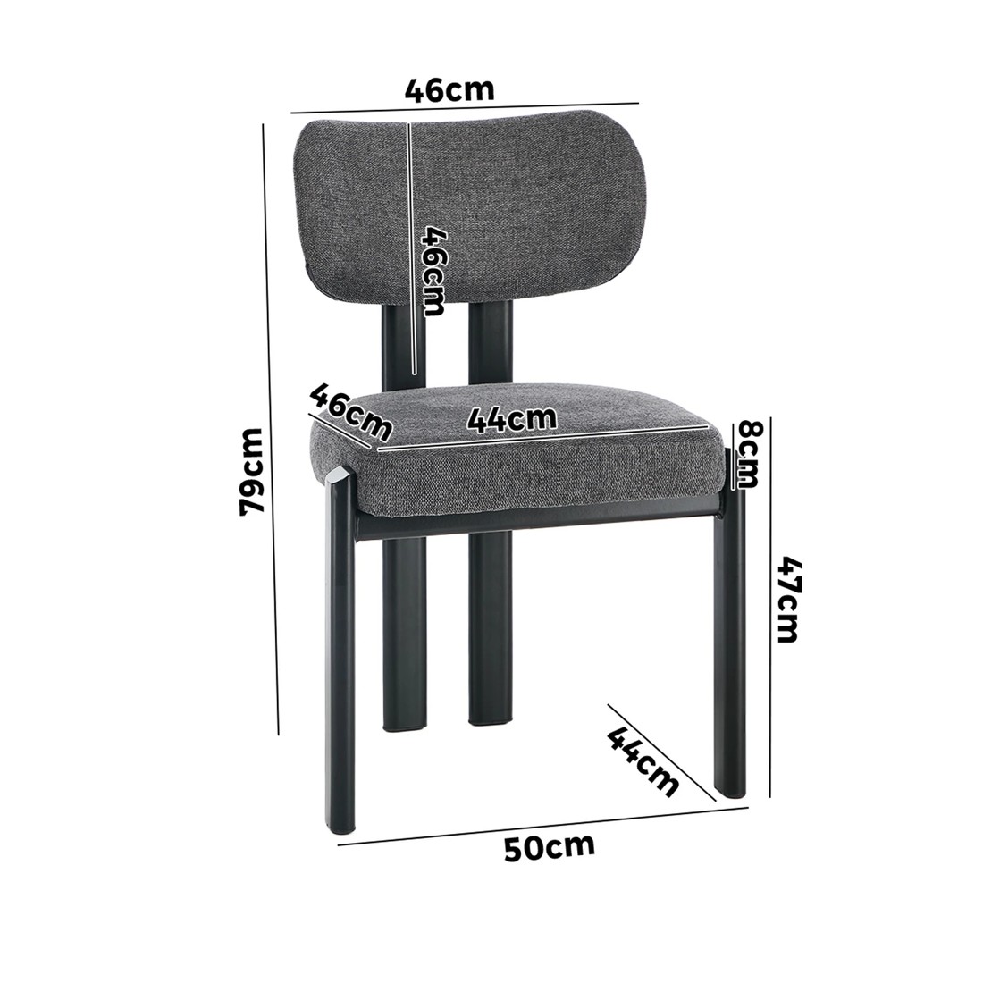 2 Oikiture Set of 4 Dining Chairs Linen Fabric Kitchen Chair Padded Seat - Multi, 2 of 9