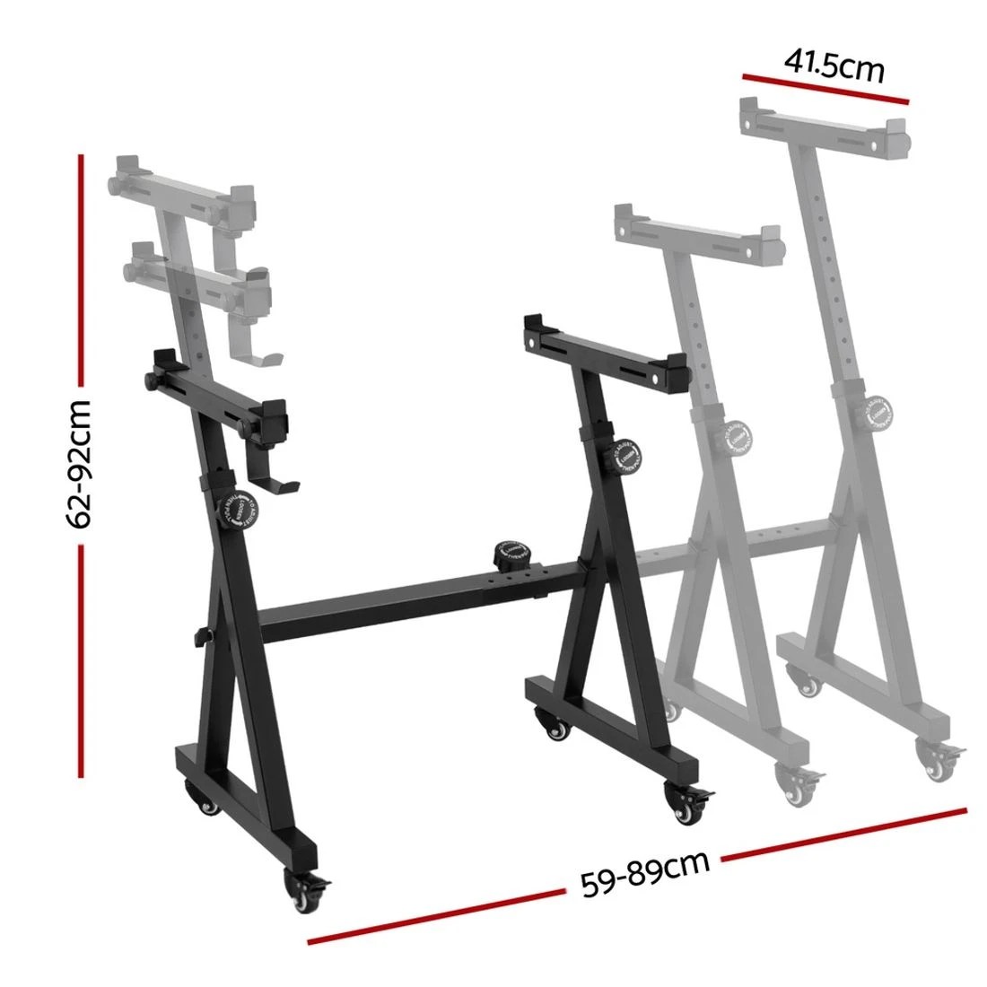 2 Alpha Heavy Duty Adjustable Piano Stand with Lockable Wheels Z-Stand - Black, 2 of 6