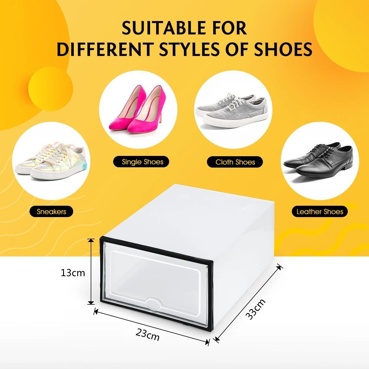5 AUSWAY 12PCS Plastic Shoe Display Cases Stackable Storage Organiser Box White, 5 of 5