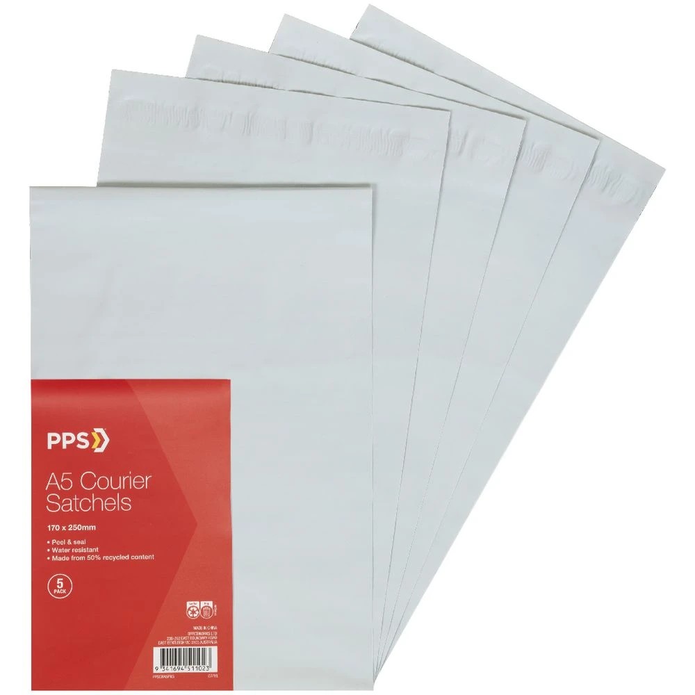 4 PPS Courier Bag A5 170 x 250mm 5 Pack, 4 of 4