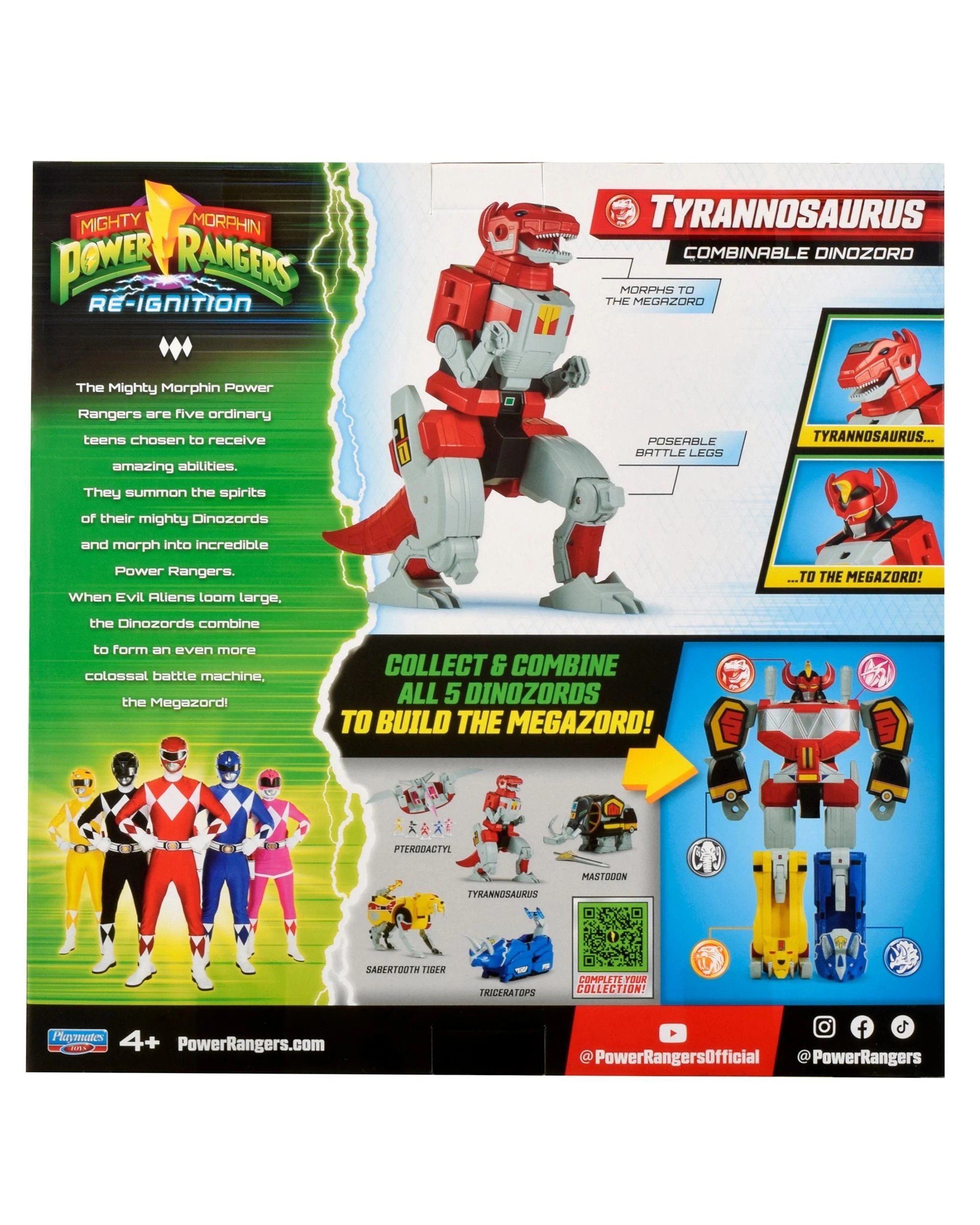 10 Mighty Morphin Power Rangers Re-Ignition Combinable Dinozord Tyrannosaurus Toy, 10 of 10