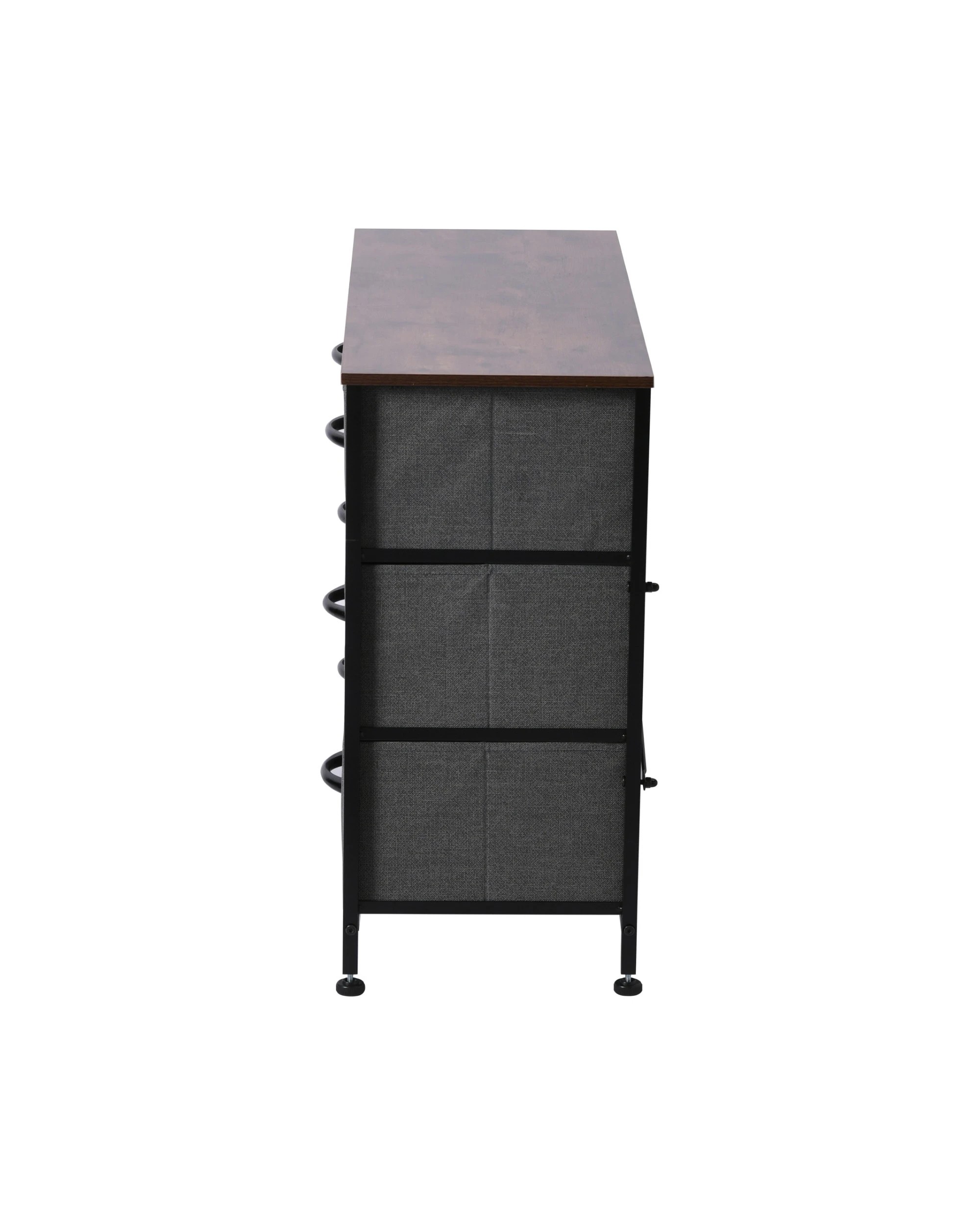 4 Sherwood Luna 6 Drawer Fabric Home Storage Dresser - Charcoal, 4 of 7